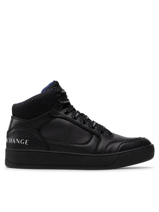 Armani Exchange Men's Hi-Top Black Sneakers - Stylish & Comfortable for Casual Wear, Running & Gym Workouts