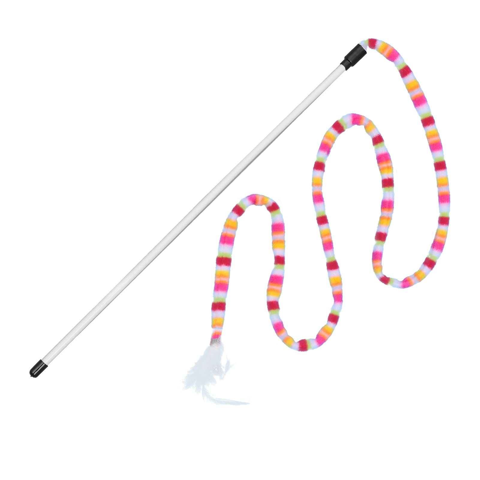Hemobllo 2pcs Cat Teaser Toy - Interactive Fishing Wand with Flannel Ribbon for Play & Training