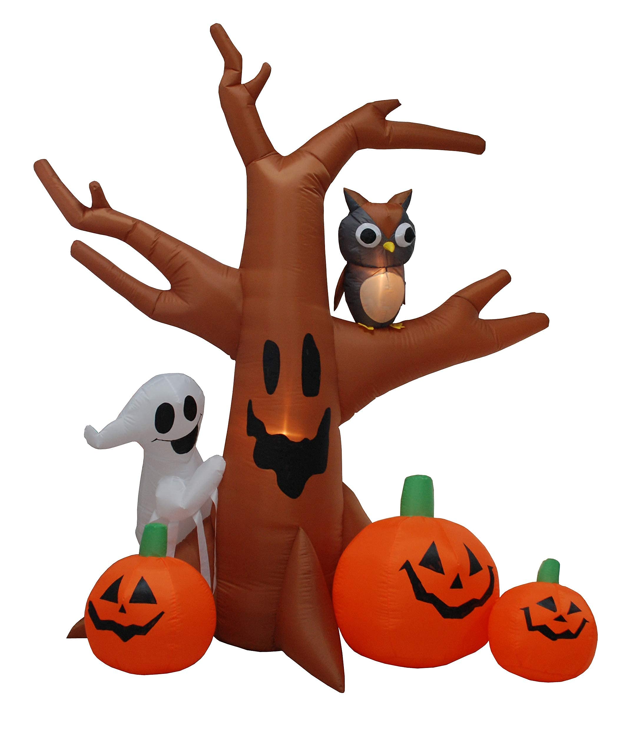 Halloween Party Decorations Bundle - 6FT Inflatable Monster Hand with Eyeball & 8FT Dead Tree with Owl Ghost and Pumpkins - Indoor/Outdoor LED Lighted Decor for Halloween Yard, Haunted House, and Spooky Party Themes