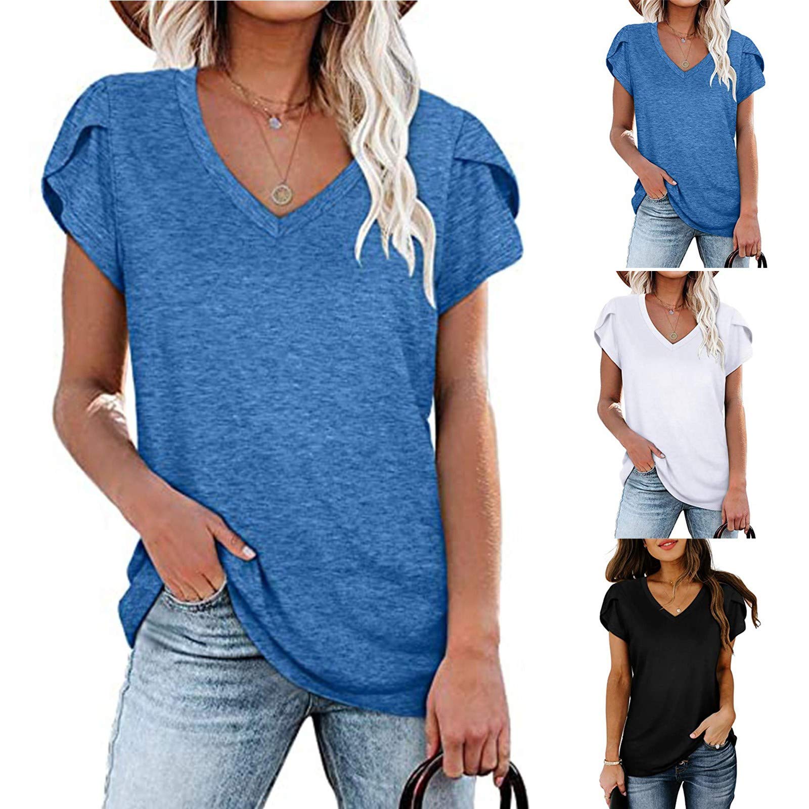 Ollysqiar Women's Short Sleeve Tops - Affordable Casual Shirts Under $10 | Perfect for Summer Outfits, Work Wear & Everyday Comfort