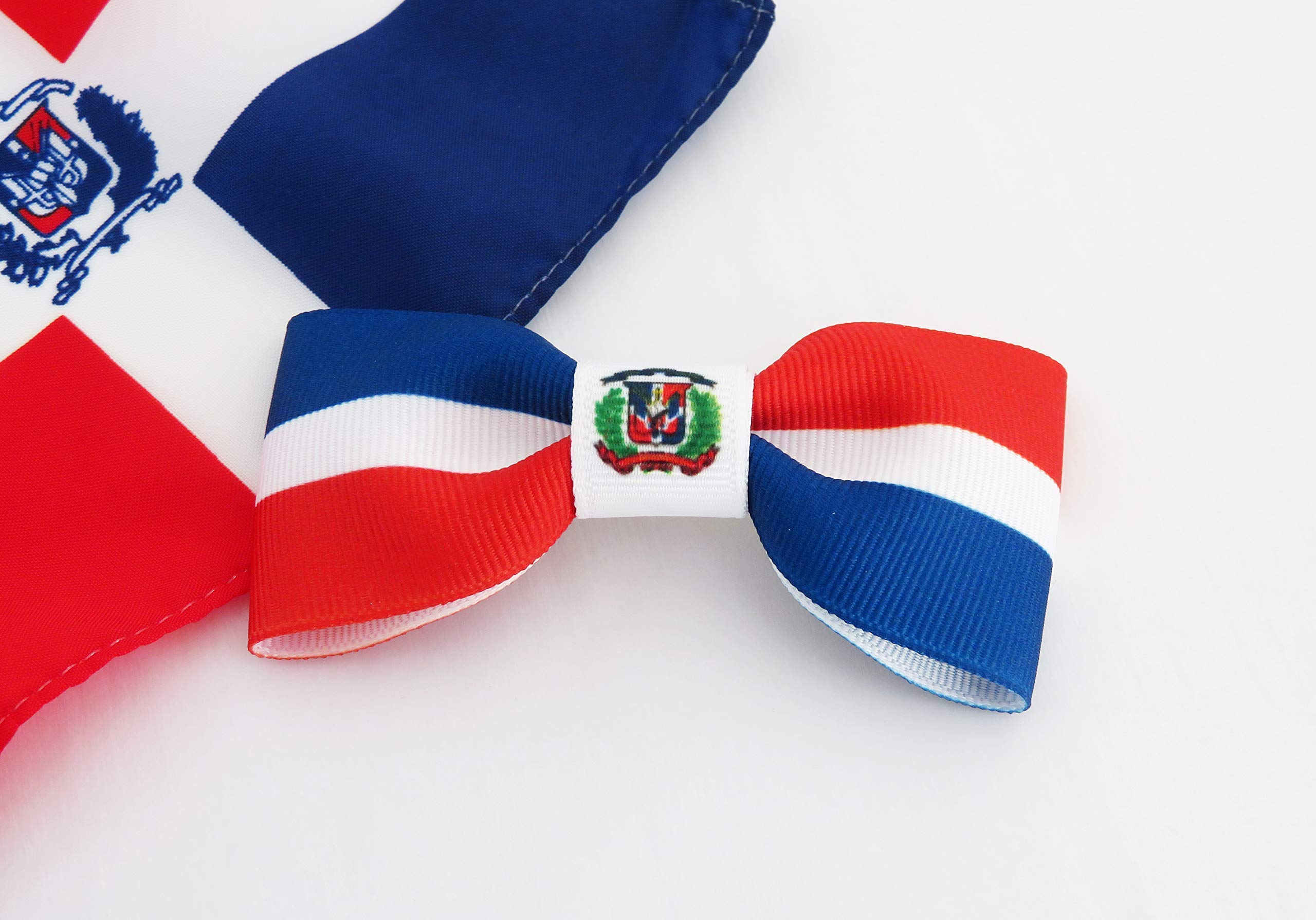 Dominican Republic Flag Hair Bows for Girls & Toddlers - 3.5 Inch Hair Accessories with Clips - Perfect for School, Events, Travel & Patriotic Celebrations