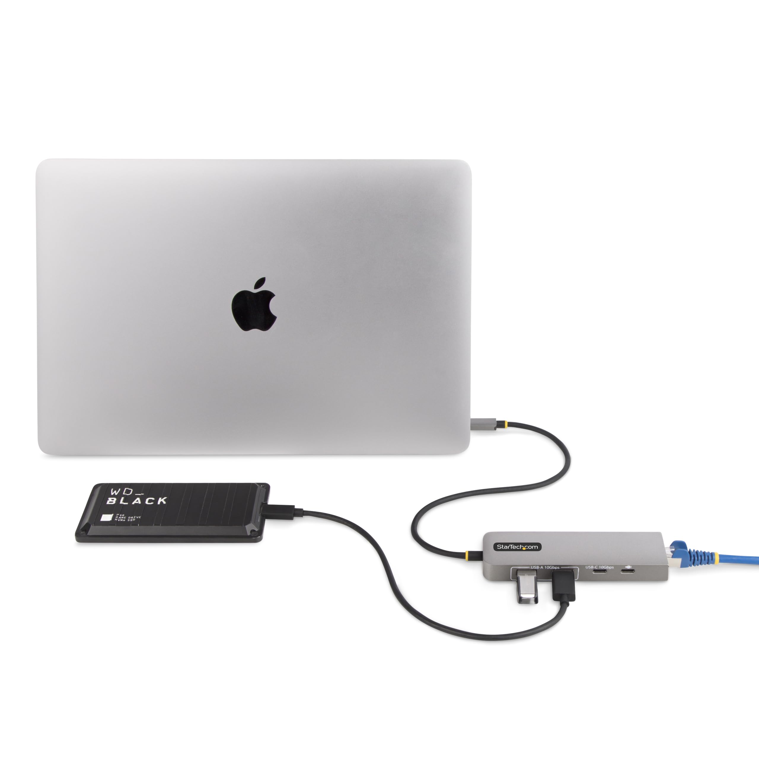 StarTech.com 3-Port USB-C Hub with 2.5G Ethernet & 100W PD - USB 3.2 Gen 2 (10Gbps) Adapter - 2x USB-A & 1x USB-C Ports - Compact Laptop Docking Station for MacBook Pro/Air, Dell XPS, Surface Pro - Home Office & Travel Use