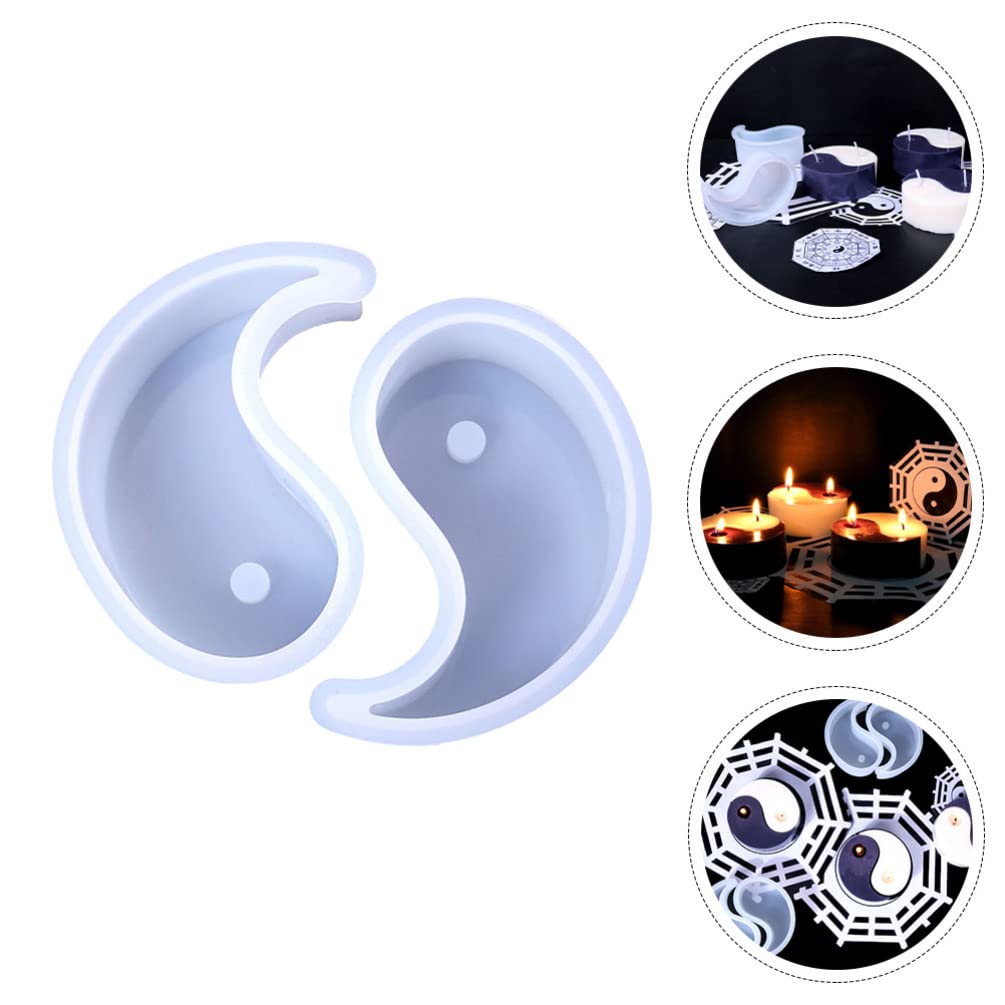 2-Piece Yin Yang Silicone Candle Molds for DIY Scented Candles, Soap & Epoxy Resin Crafts - Perfect for Home Decor, Meditation Spaces & Gift Making