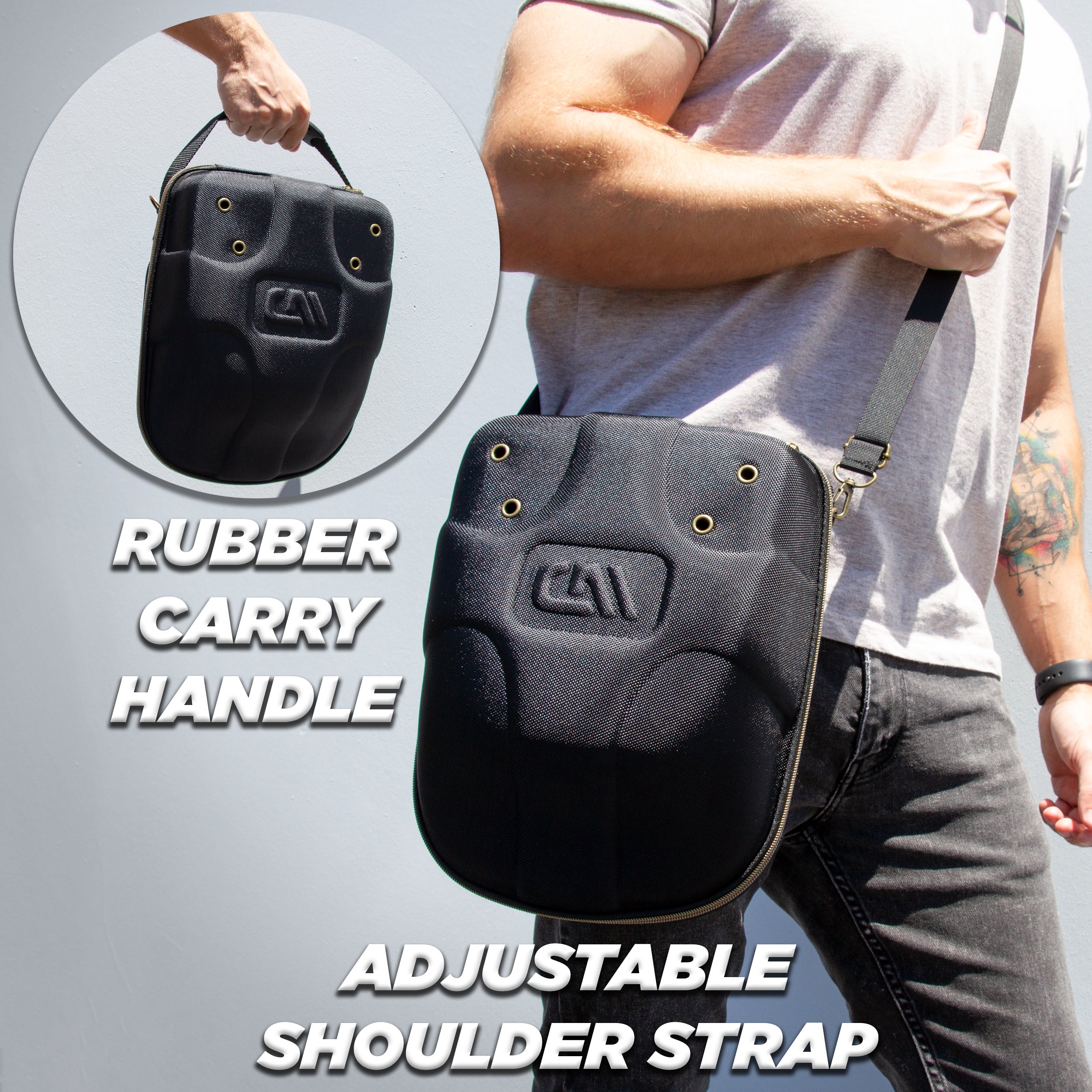CASEMATIX Hard Shell Hat Travel Case for 6 Baseball Caps - Portable Cap Carrier with Shoulder Strap & Handle - Perfect for Airplane, Camping, and Sports Travel Accessories