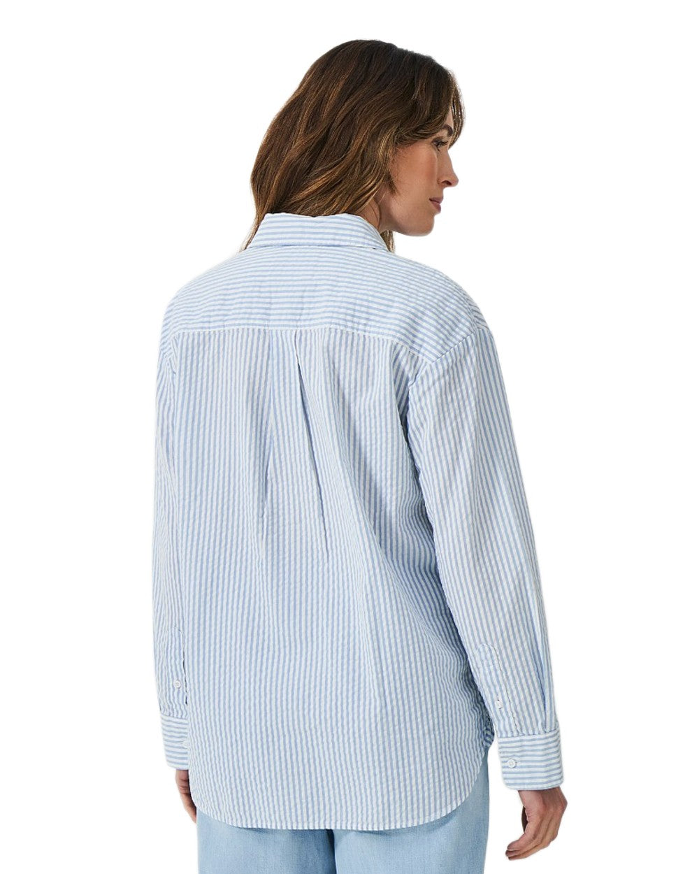 Women's Seersucker Relaxed Fit Shirt - Crew Clothing | Breathable Summer Top for Casual Outings & Beach Wear