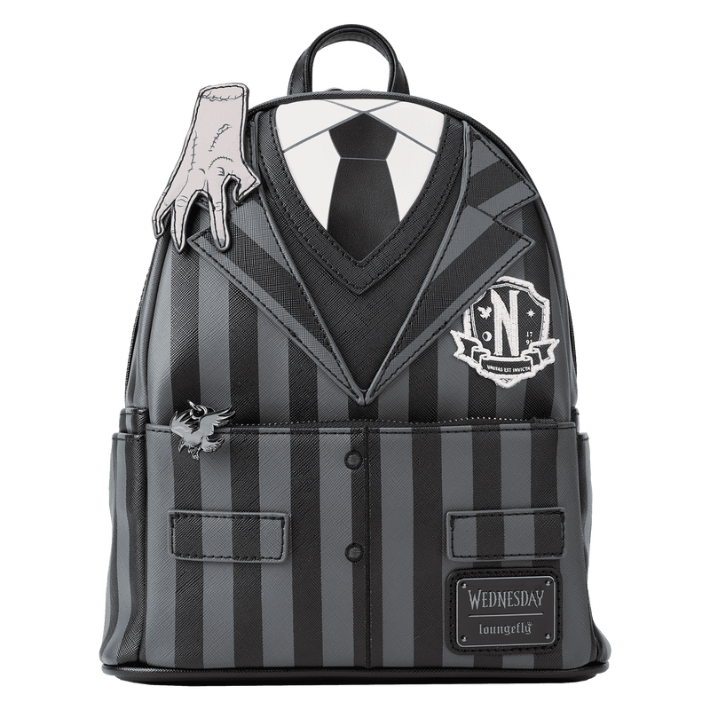 Wednesday Addams Nevermore Academy Cosplay Mini Loungefly Backpack - Perfect for Halloween, Comic Con & Themed Parties