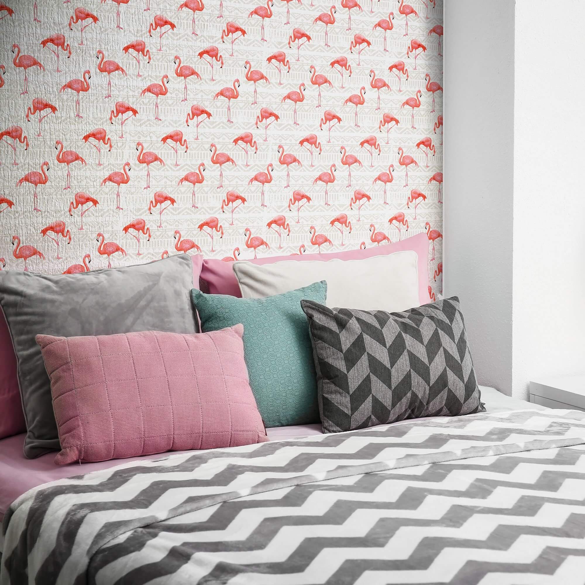Fuchsia & Brown Bird Animal Peel and Stick Removable Wallpaper - Self-Adhesive Decorative Wall Covering for Nursery, Bedroom, or Living Room Decor