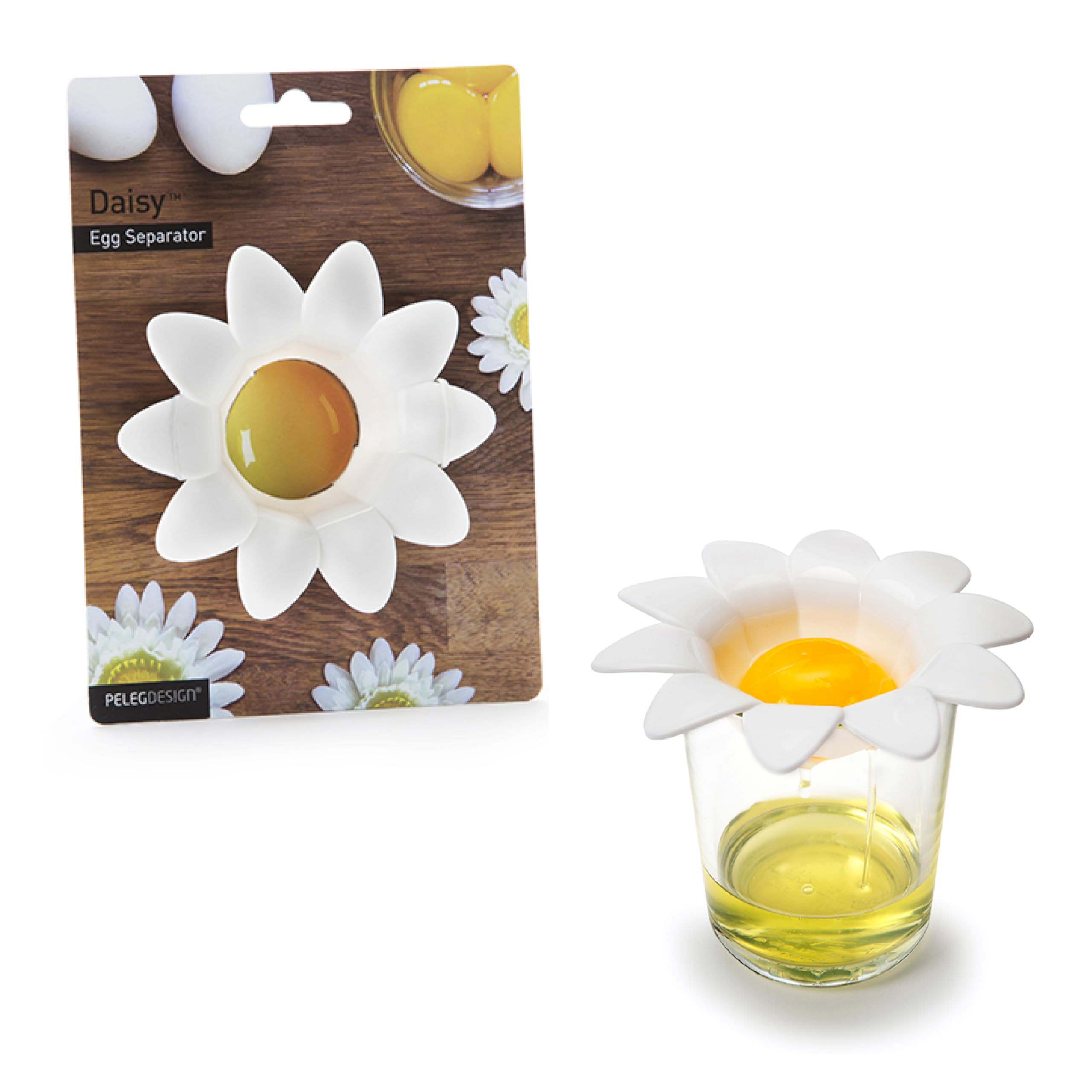 Peleg Design Daisy Plastic Egg Separator - Kitchen Gadget for Separating Egg Whites & Yolks - Baking Tool with Cute Flower Design - Perfect for Baking, Cooking & Breakfast Prep