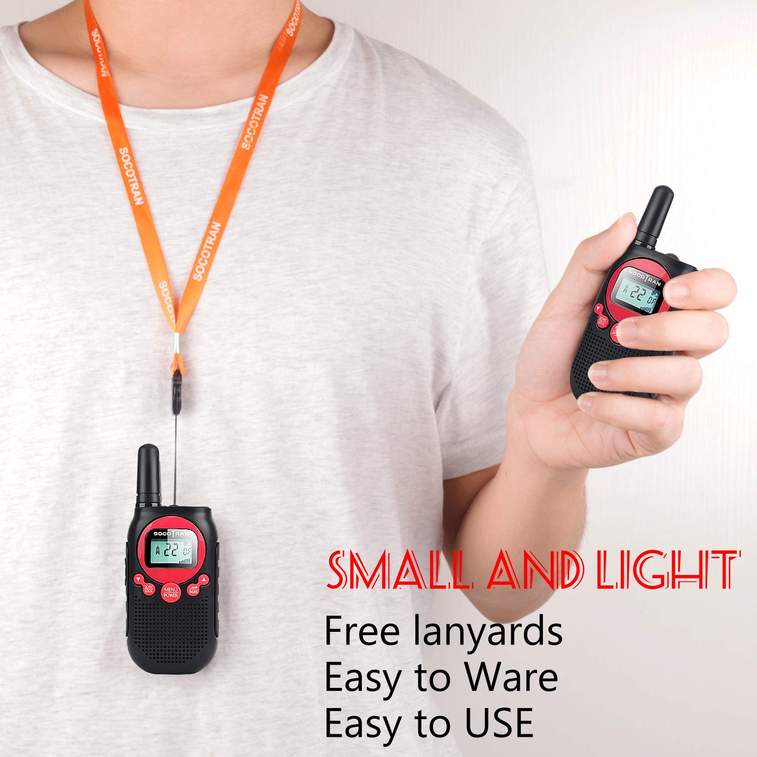Long Range Walkie Talkies for Adults - 5 Miles Rechargeable Two Way Radios with USB Charger, 22CH, VOX, Flashlight & LCD - 2 Pack for Camping, Hiking, Road Trips & Outdoor Adventures (Li-ion Battery)