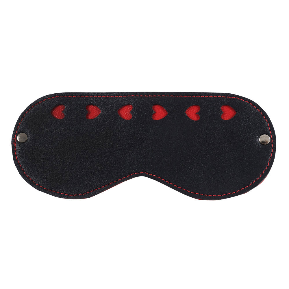 Elegant Faux Leather Blindfold Mask with Heart Cutout - Perfect for Romantic Date Nights, Bachelorette Parties & Sensual Play