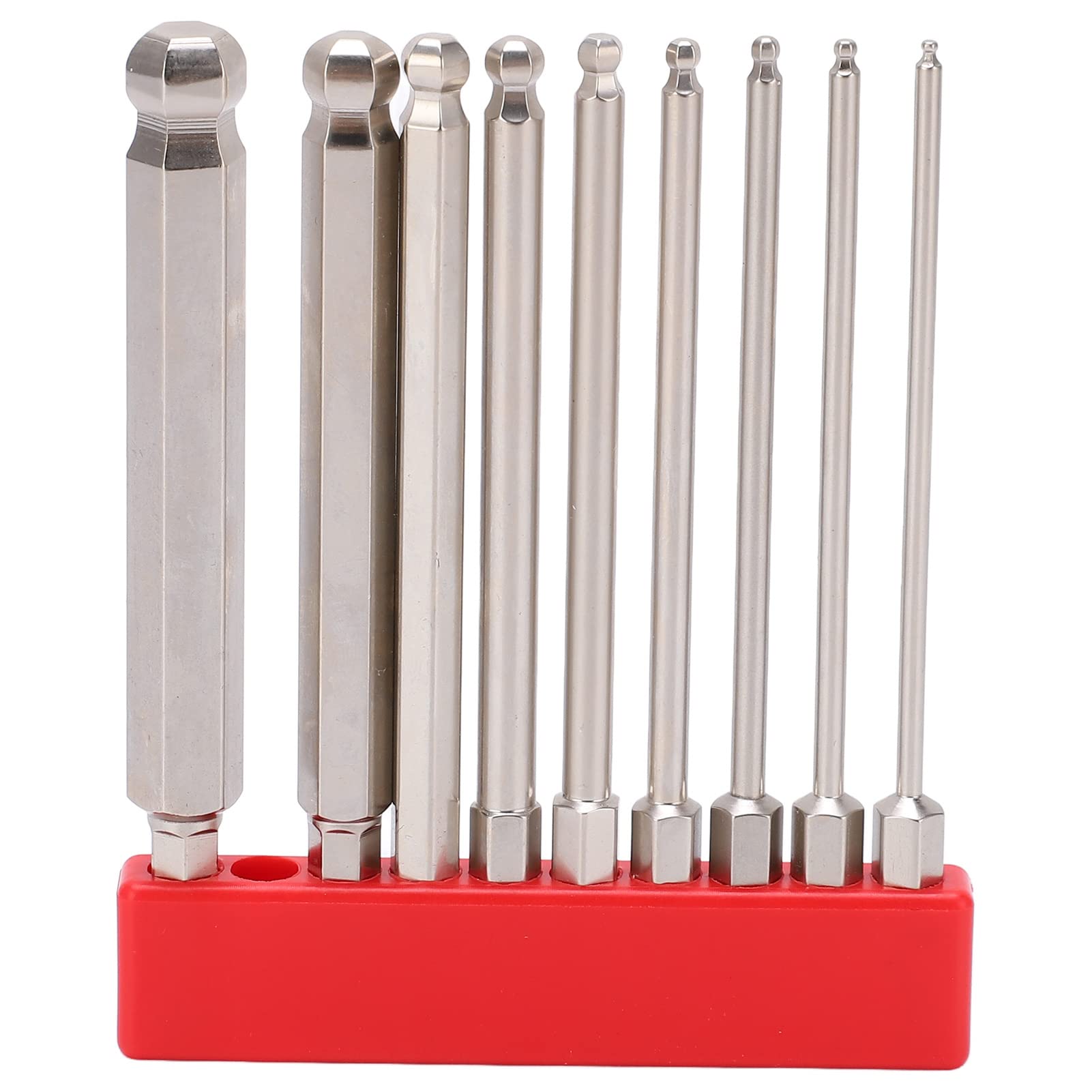 9-Piece Hex Screwdriver Bit Set - S2 Steel Magnetic Ball Head Hex Bits (1/4 Inch, 100mm) | Rustproof Metric Ball End | Perfect for Furniture Assembly, Electronics Repair & Automotive Maintenance