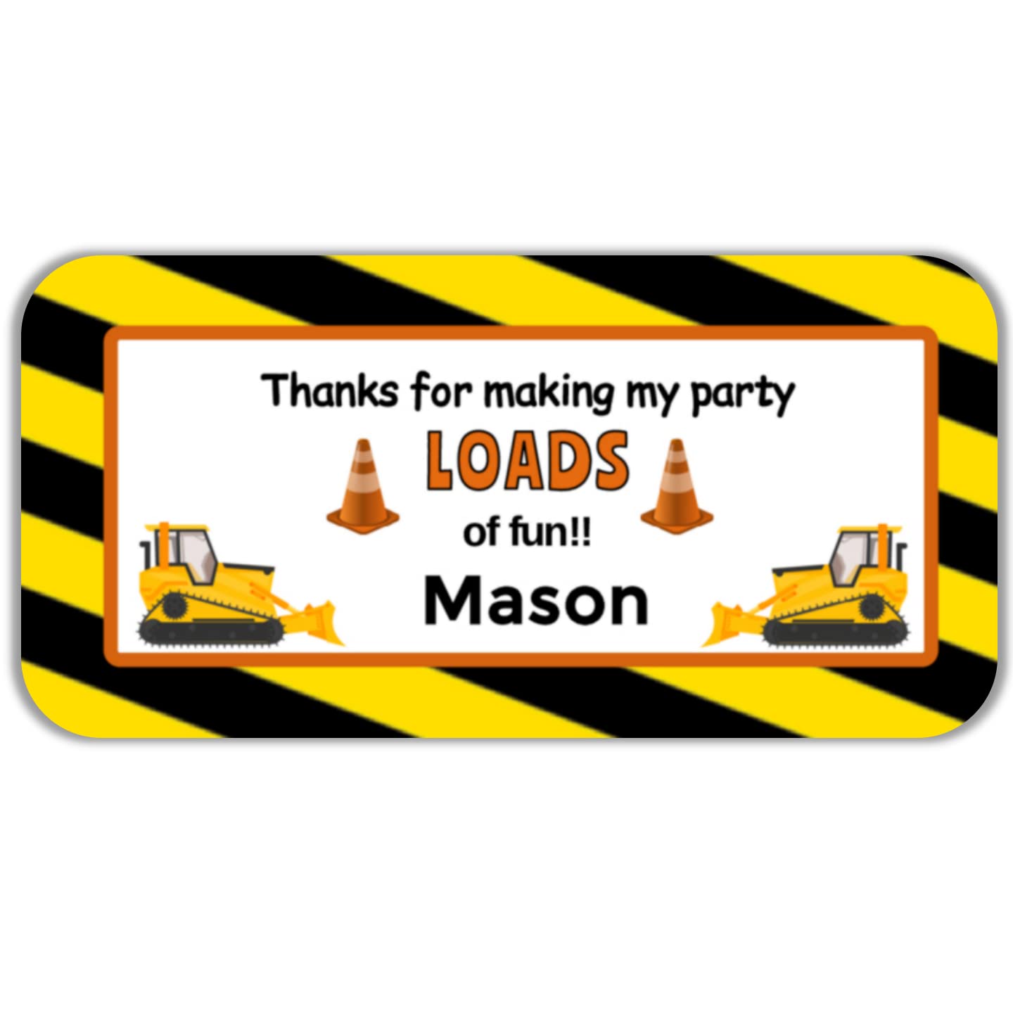 20 Custom Construction & Dump Truck Half Wrap Water Bottle Labels - Perfect for Birthday Parties, Baby Showers & Construction Theme Events - Personalized Party Decorations for Kids