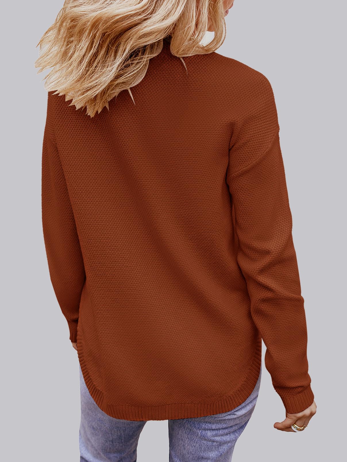 MEROKEETY Women's Oversized Knit Sweater - Long Sleeve Crew Neck Pullover Top for Fall 2025 | Cozy Casual Wear, Layering Essential, Office Outfit & Weekend Comfort