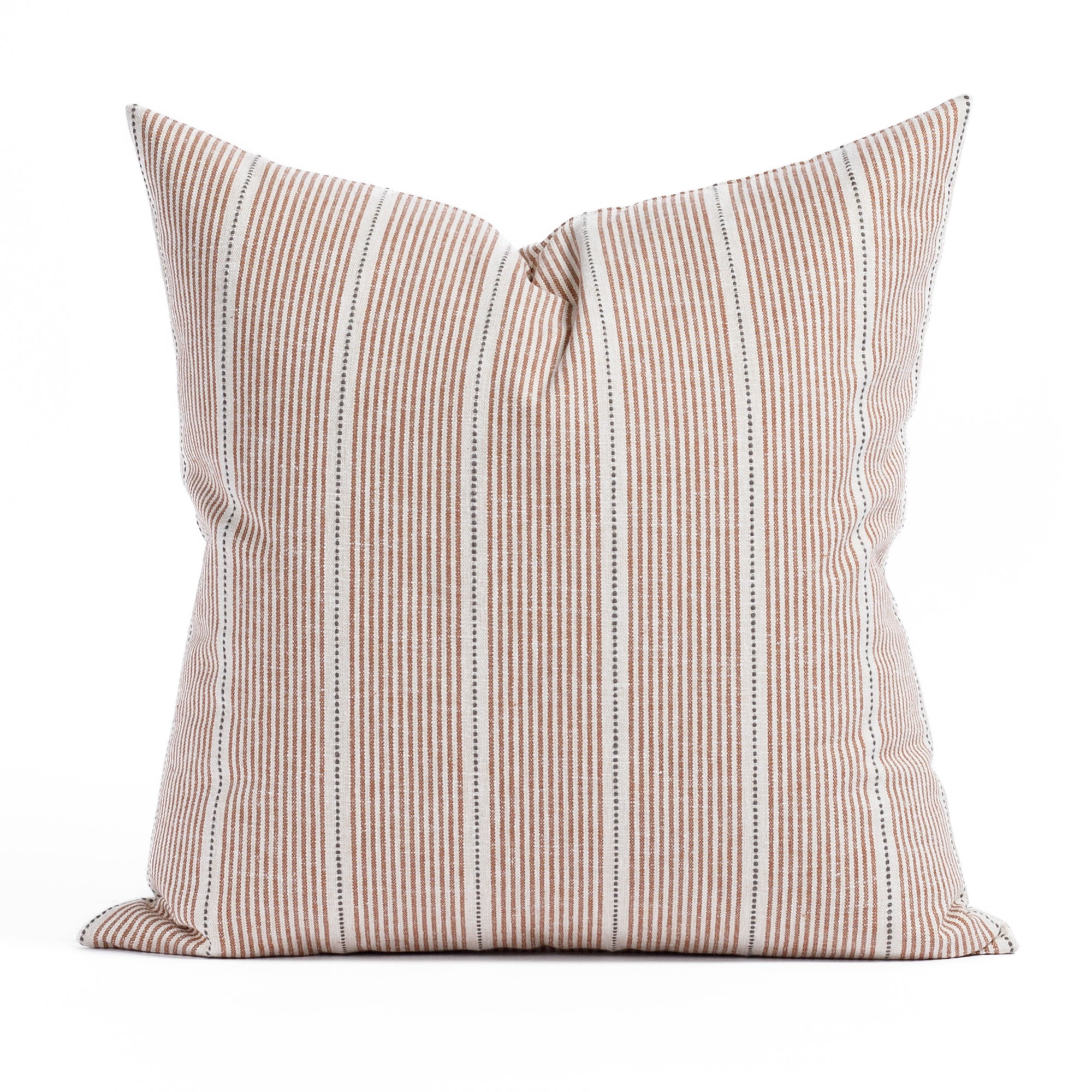 Harper Stripe 20x20 Decorative Throw Pillow Cover - Burnt Sienna Orange Cushion Case for Sofa, Bed, Couch & Home Decor