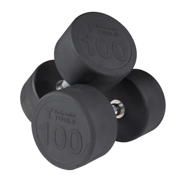 Body Solid 55-75lb Round Rubber Dumbbells SDPS650 - Premium Home Gym Equipment for Strength Training & Weightlifting