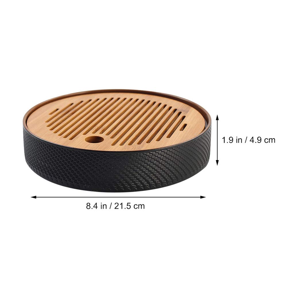 Premium Bamboo Gongfu Tea Tray with Water Storage & Drainage - Traditional Chinese Tea Ceremony Set for Home & Office - Perfect for Brewing Oolong, Pu-erh & Green Tea