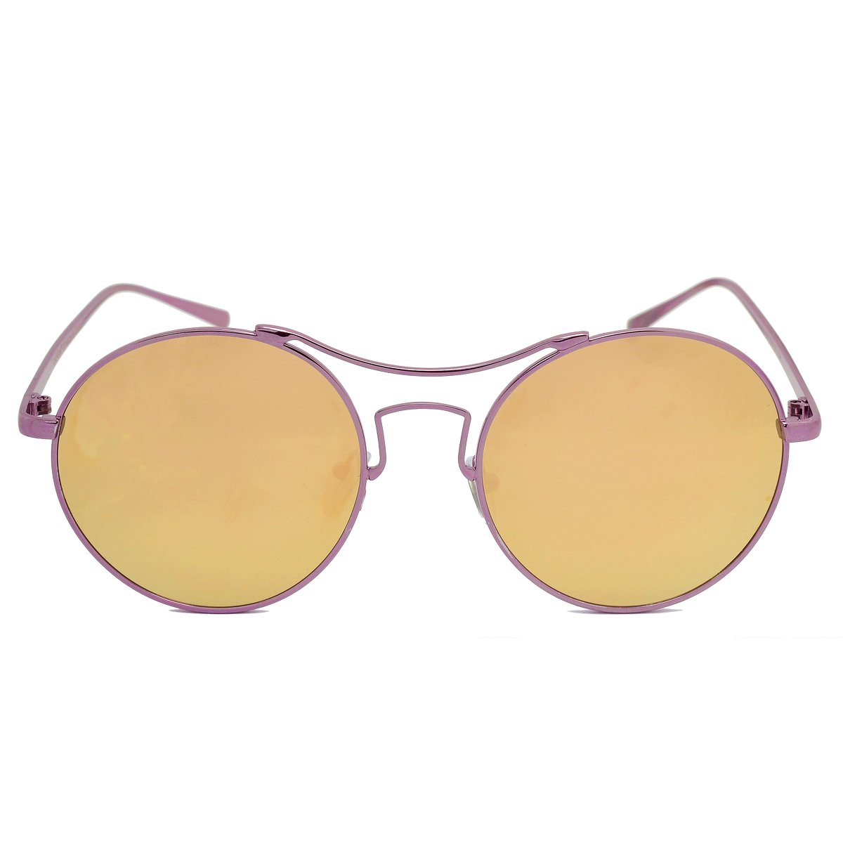 Dasein Women's Small Round Metal Polarized Sunglasses 100% UV 400 Protection - Pink Gold Frame for Driving, Beach & Outdoor Activities