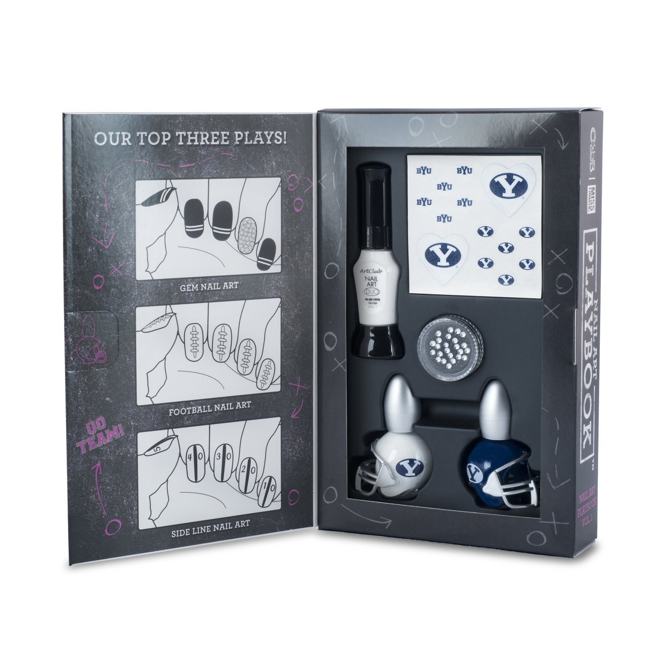 Color Cube Sports Collegiate Nail Art Playbook - DIY Nail Design Kit for Game Day, School Spirit & Team Pride - Perfect for Football, Basketball & College Sports Fans