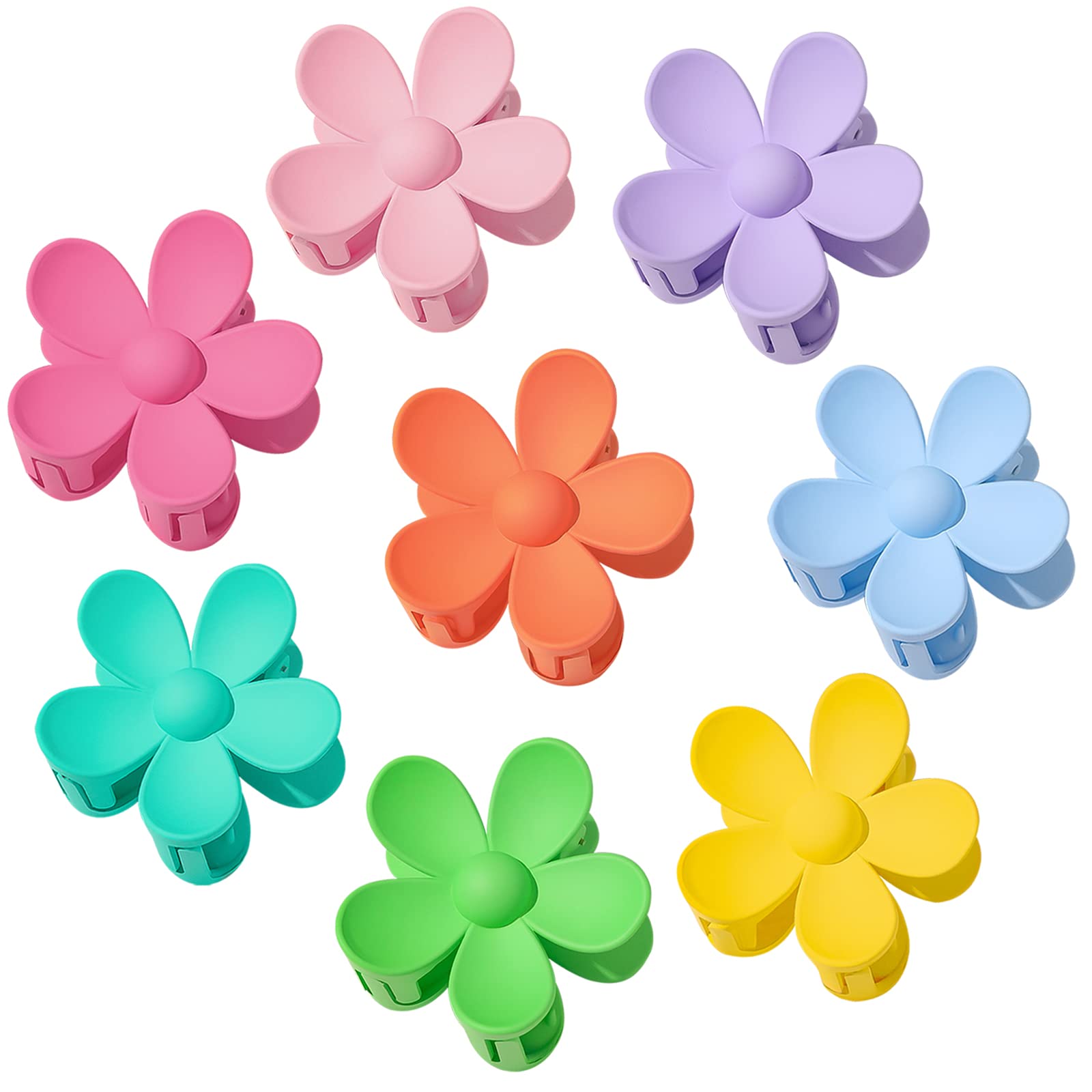 Matte Flower Hair Clips for Women & Girls - Strong Hold Non-Slip Daisy Hair Claw Clips for Thick & Thin Hair - Perfect for Everyday Wear, Weddings, and Special Occasions