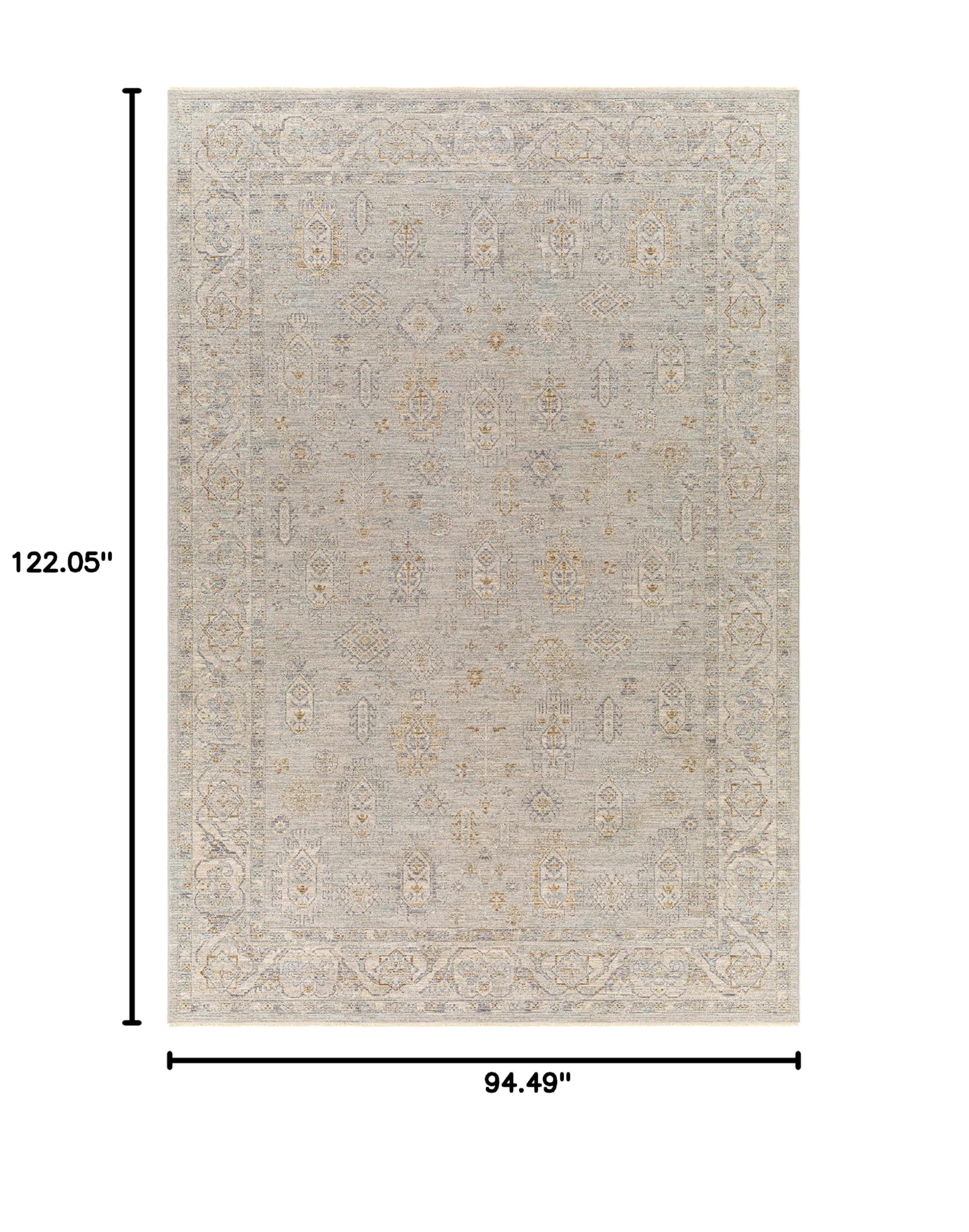 Hauteloom Cuebie Soft Plush Area Rug for Living Room and Bedroom - Gray & Green - 7'10