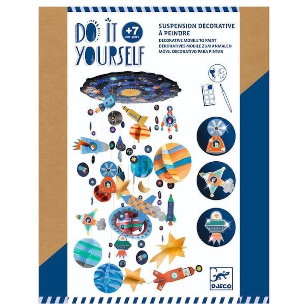 DIY Solar System Decorative Mobile Kit - Paint Your Own Astronomy Craft for Kids Ages 7+ | Perfect for Bedroom Decor, Science Projects & Space-Themed Parties