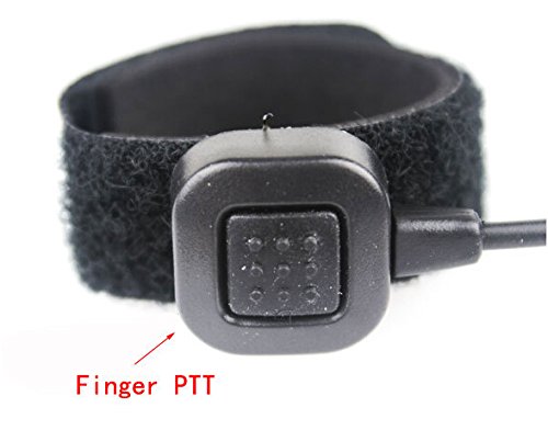 Throat Mic Headset with Push-to-Talk (PTT) Button - Compatible with Baofeng BF-F8HP, UV-82, Kenwood & Wouxun Two-Way Radios - Secure & Hands-Free Communication for Security, Construction & Outdoor Adventures