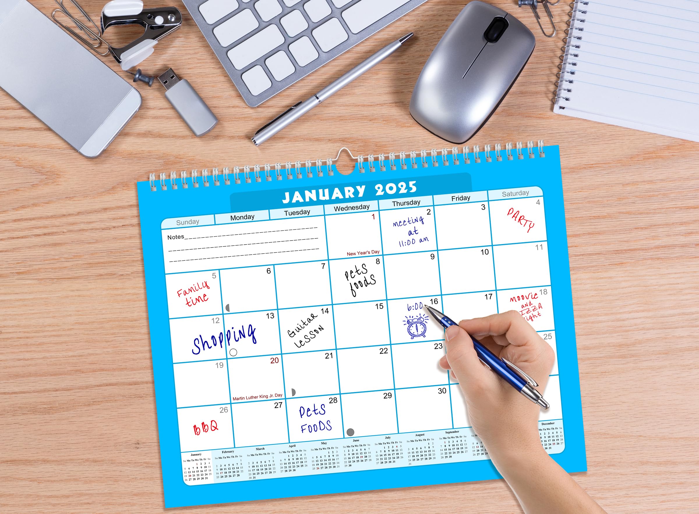 2024-2025 18-Month Spiral-Bound Wall & Desk Calendar Planner - Large Monthly Organizer for Office, Home & School (Edition #07) - Perfect for Scheduling, Planning & Productivity