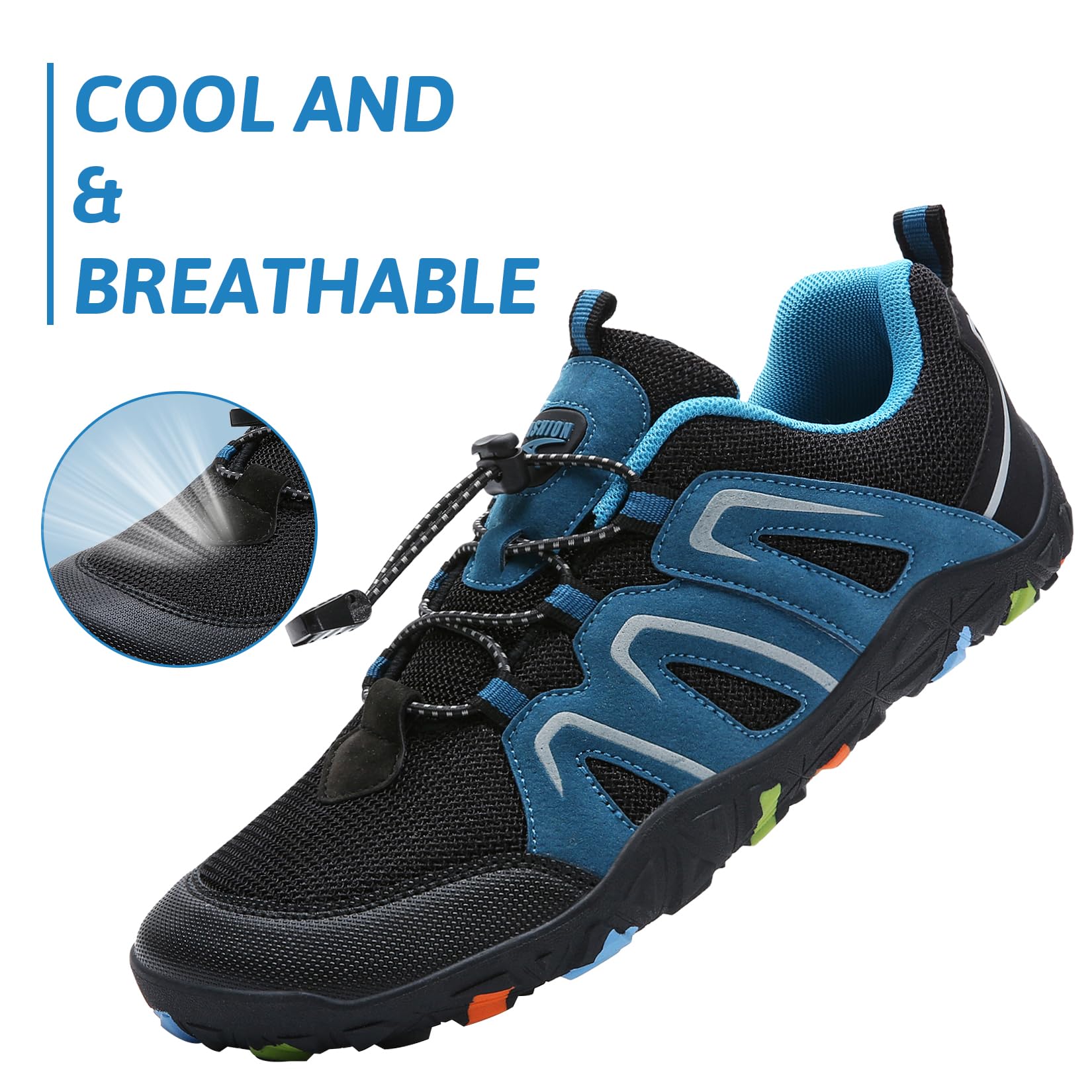 ASHION Boys Running Shoes - Barefoot Sneakers with Wide Toe Box | Lightweight Athletic Walking & Hiking Shoes for Kids | Perfect for School, Sports & Outdoor Adventures