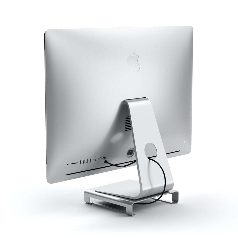 Satechi Aluminum USB-C Monitor Stand Hub for iMac - Space Gray | Desktop Organizer with Charging Ports | Perfect for Home Office & Workspace Setup