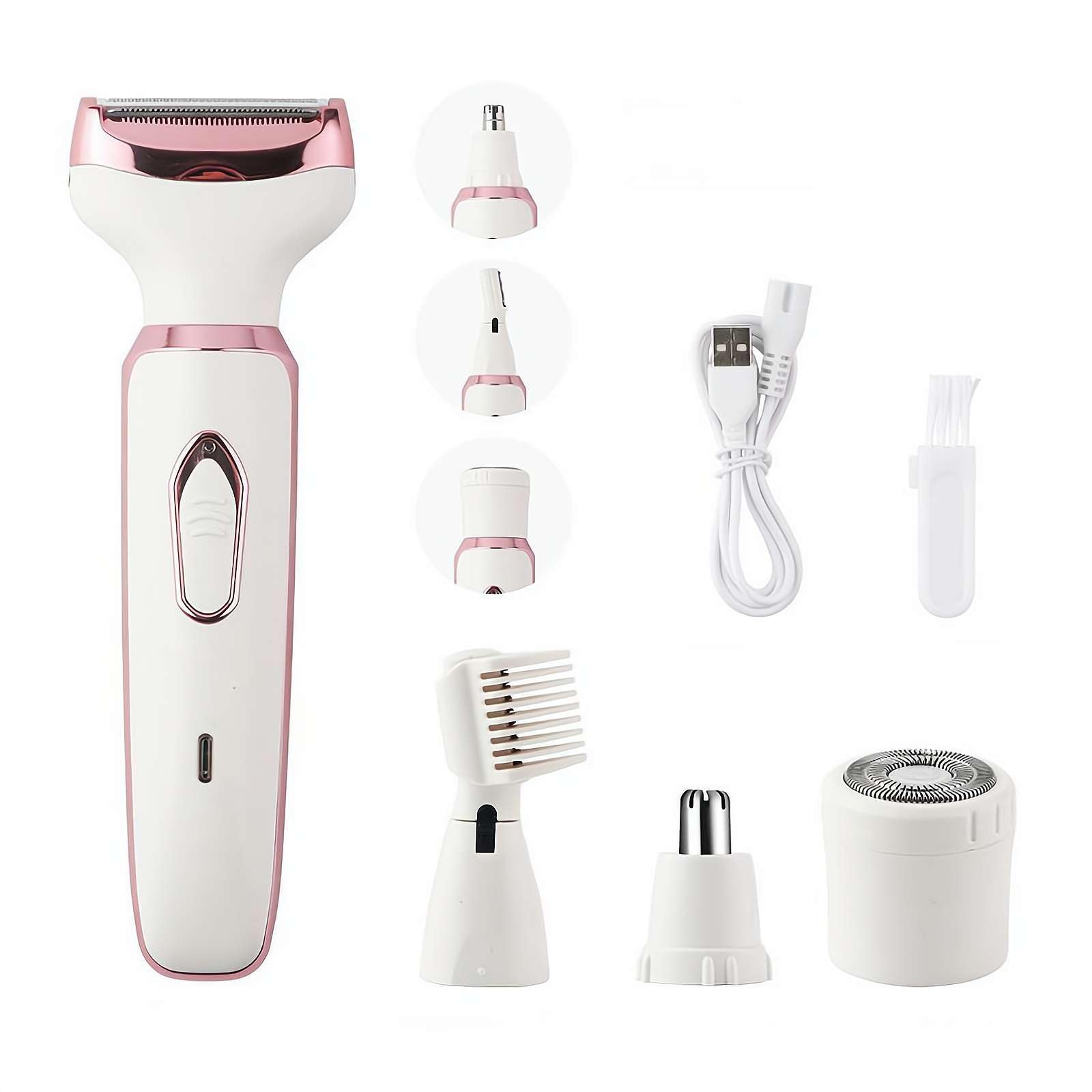 4-in-1 Electric Lady Shaver & Hair Removal Epilator for Women - Waterproof Rechargeable Body Groomer with Multiple Attachments - Perfect for Legs, Underarms, Bikini Line & Facial Hair - Ideal Gift for Women's Personal Care Routine