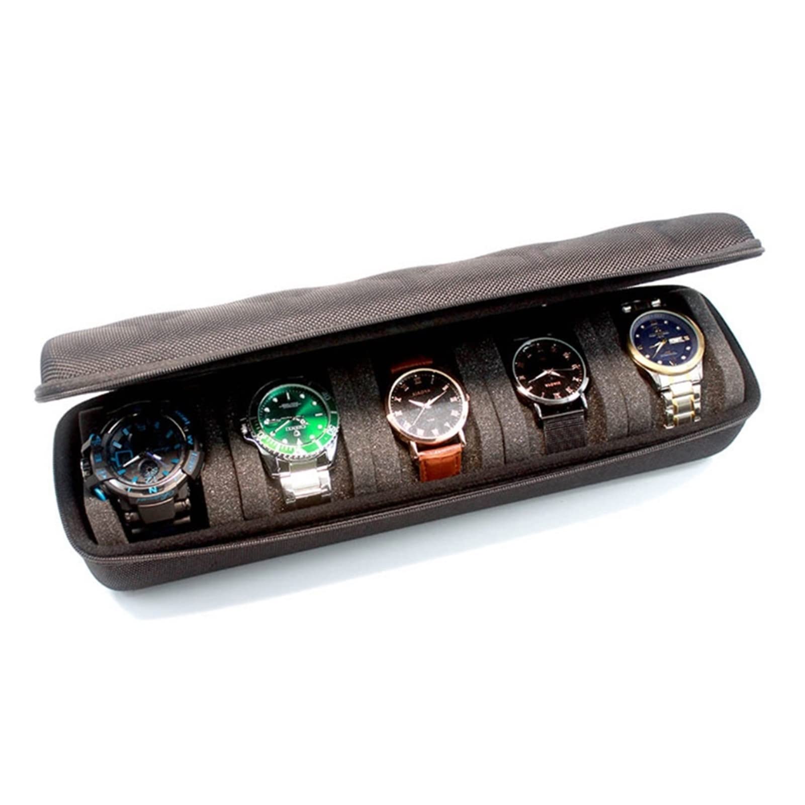 Qqiao Store 3 Slot Watch Box - Premium Leather Travel Jewelry Organizer Case for Men & Women - Perfect for Watches, Bracelets, Necklaces, Ties & Brooches Display & Storage - Ideal for Home, Office & Travel Use (Color: 2)
