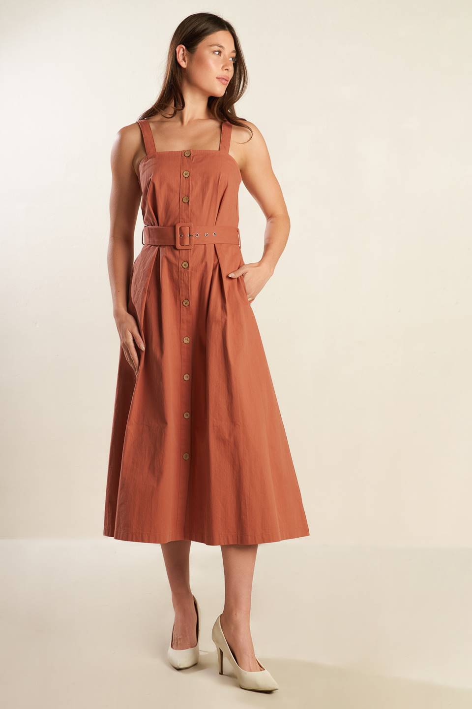 California Dreaming Button Down Dress for Women - Flowy Summer Casual Dress with Pockets - Perfect for Beach, Vacation & Everyday Wear