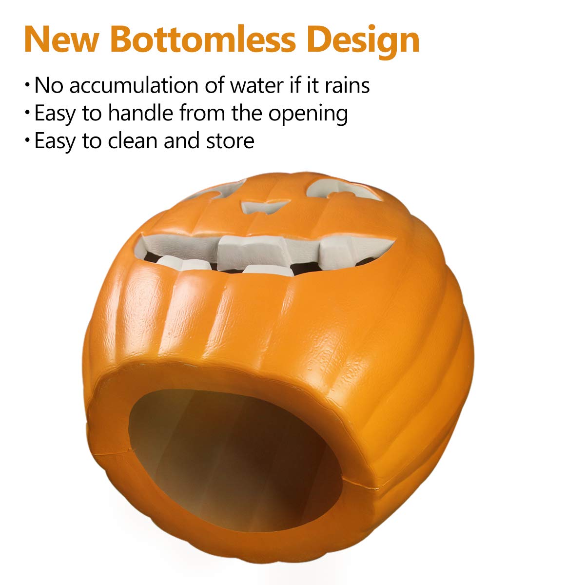 LED Light Up Halloween Pumpkin Lanterns - Set of 4 Jack O'Lantern Decorations for Indoor & Outdoor Fall Party Decor, Porch, Yard, and Garden Halloween Lighting
