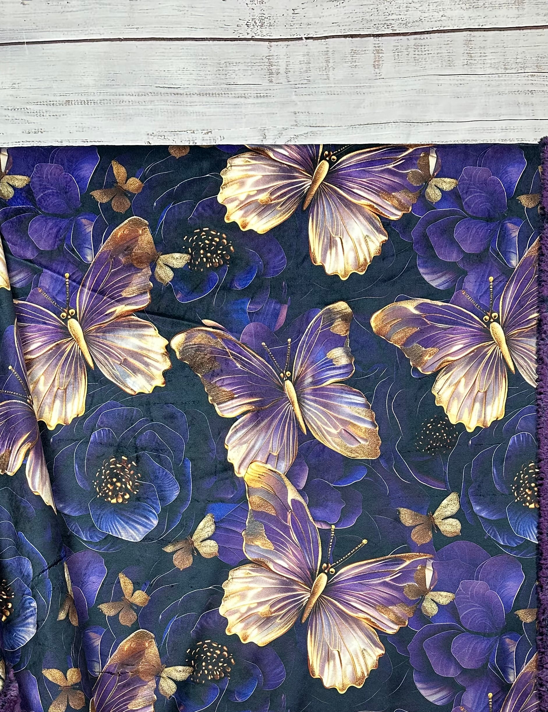 Luxury Butterfly & Grape Print Minky Blanket 54x79 Inches - Ultra Soft Large Throw Blanket for Bed, Couch, Nursery & Gift Giving