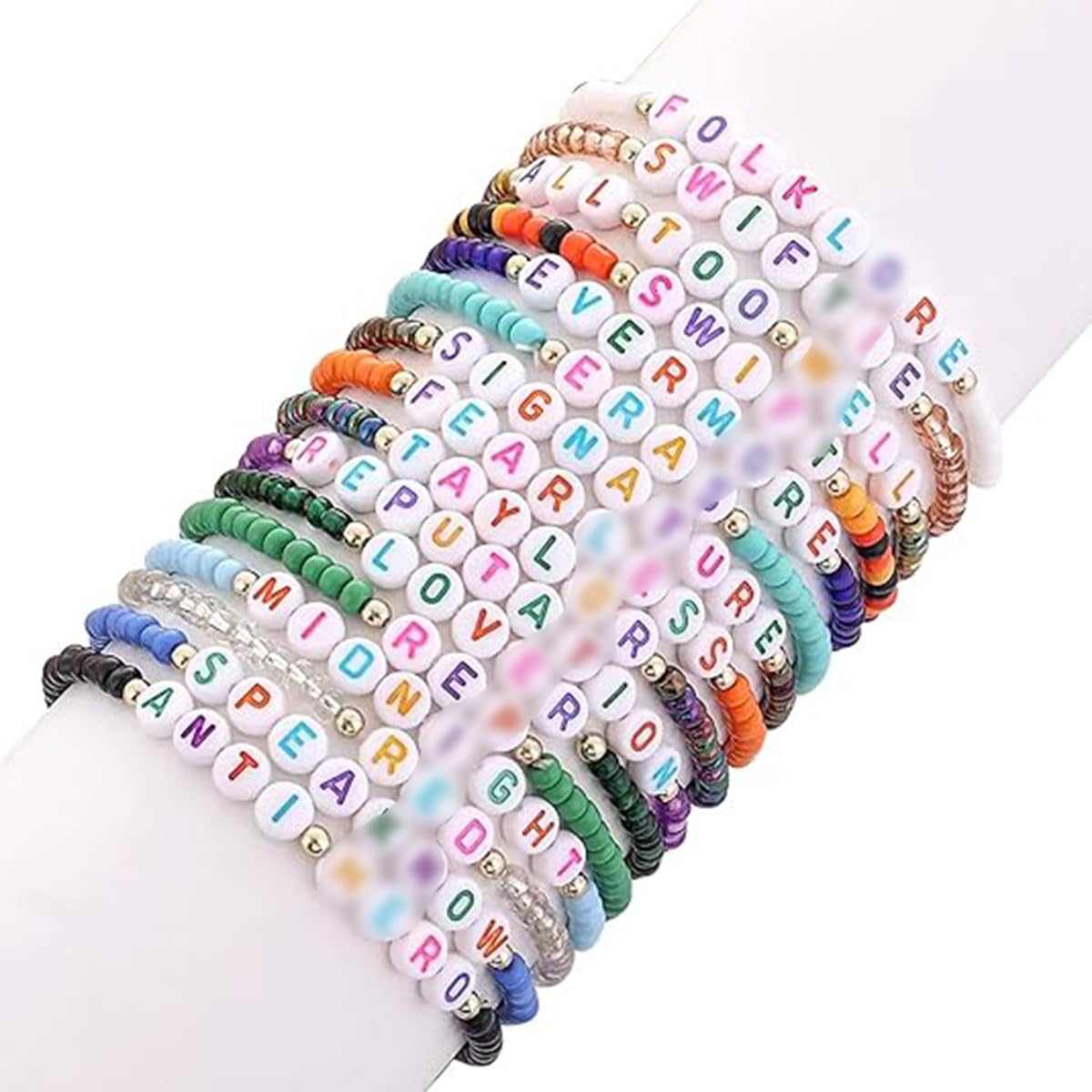 Wakdiz 16 Pairs T S Bracelet Set - Singer Inspired Friendship Bracelets for Eras Tour | Music Party Favors, Concert Outfit Accessories | Perfect for Swiftie Fans, Birthday Gifts & Music Festival Jewelry