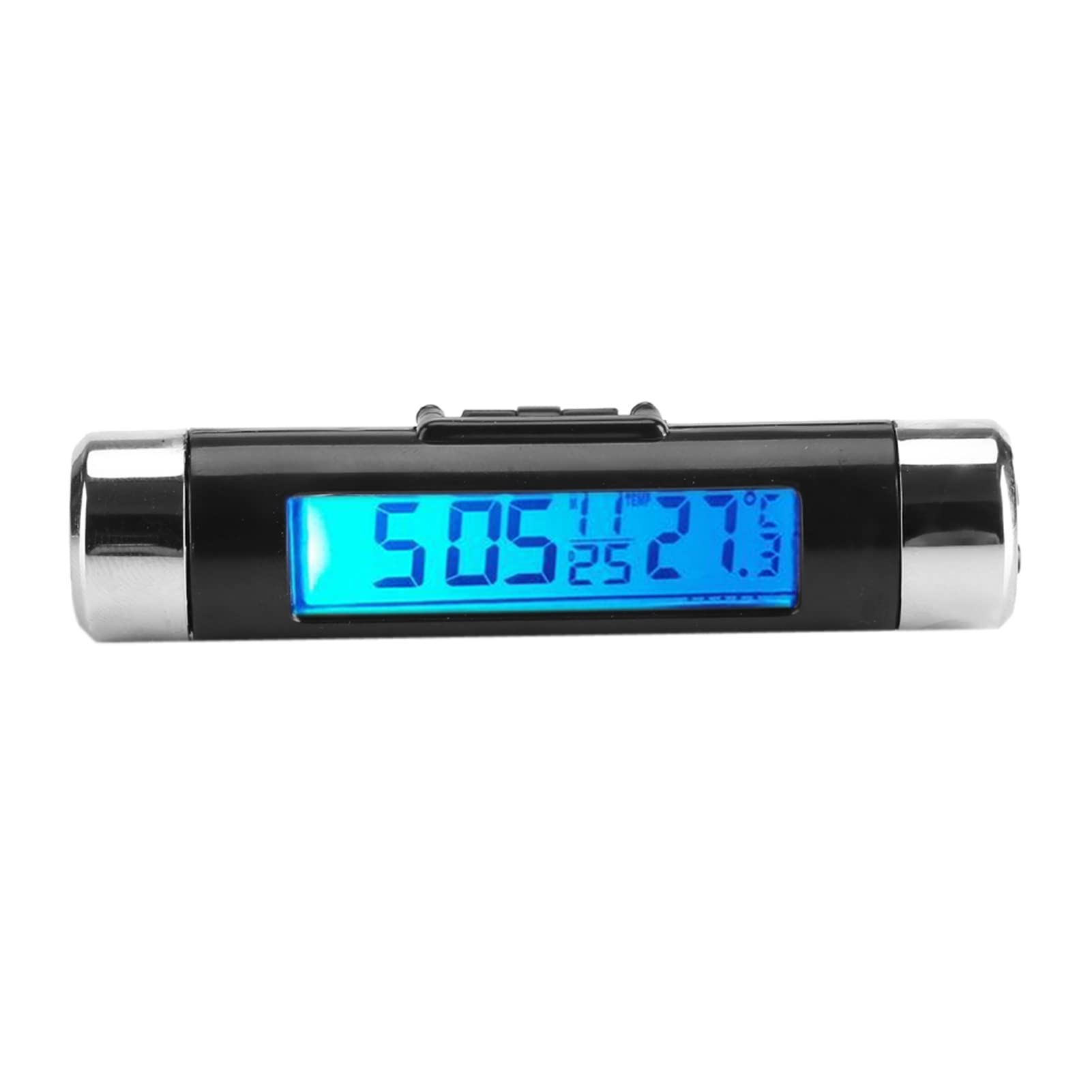 Digital Car Clock with Thermometer - LCD Dashboard & Vent Clip Clock with Blue Backlight & Night Display - Perfect for Road Trips, Commuting & Temperature Monitoring