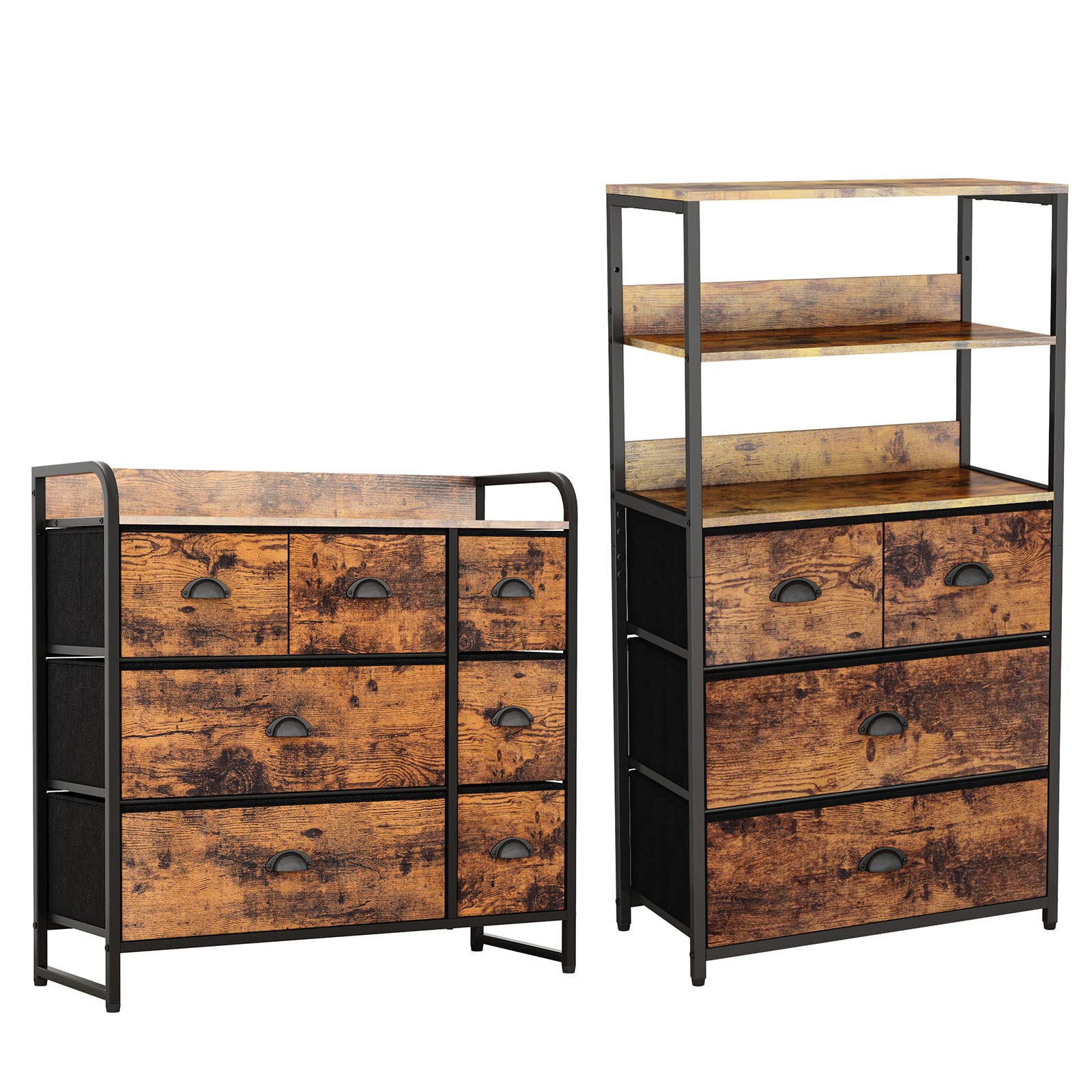 Furologee Vertical Dresser Organizer with Shelf - Wide Storage Bookcase for Bedroom, Living Room & Entryway - Perfect for Clothes, Books & Home Decor Organization