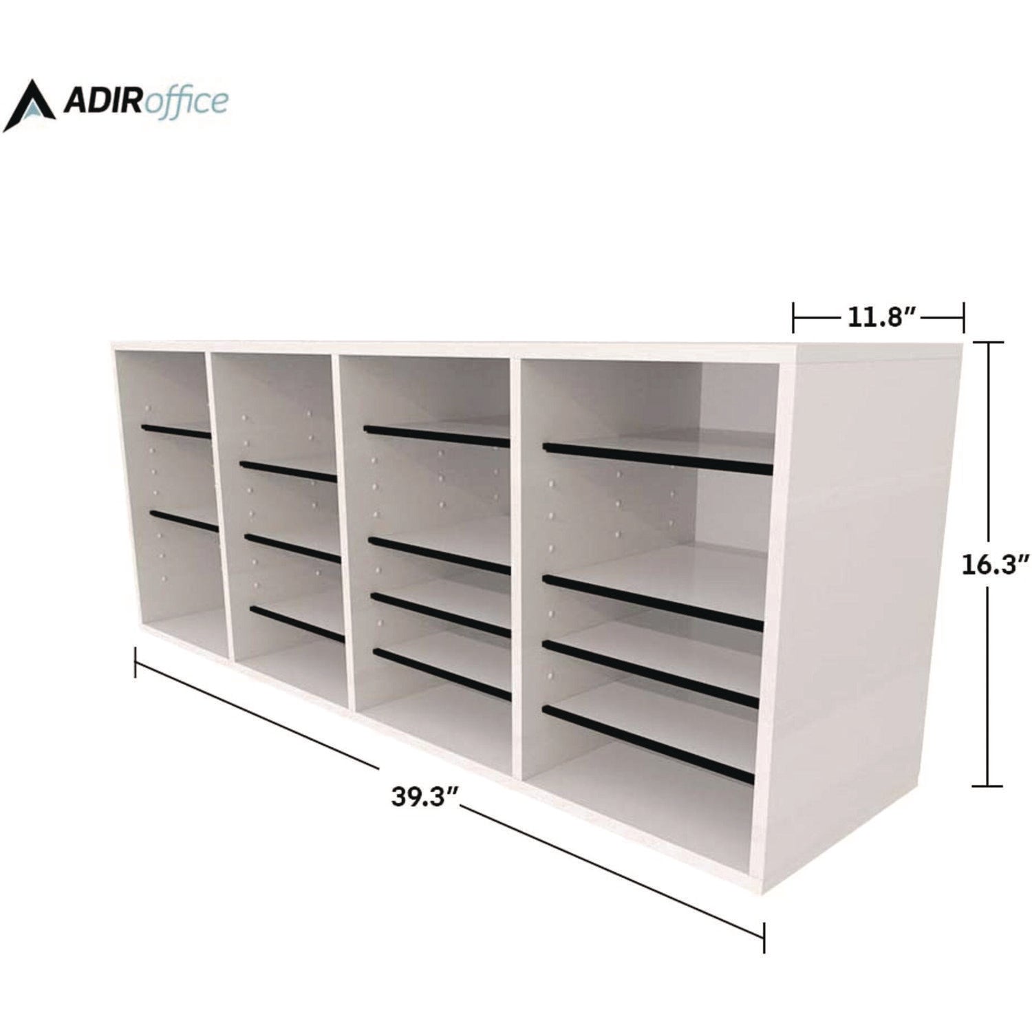 AdirOffice Wooden Adjustable 24-Section Letter Size Literature Organizer - 39.3