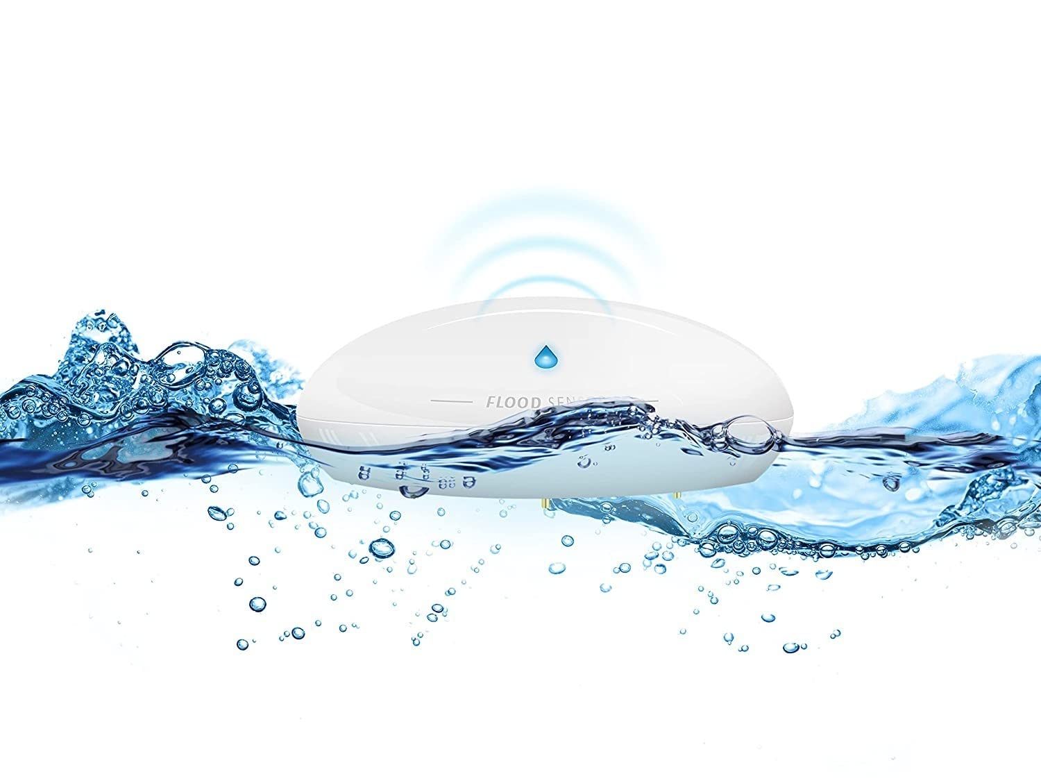 Fibaro Flood Sensor - Water Leak Detector with Bluetooth for Smart Home Security | Basement, Bathroom & Kitchen Protection