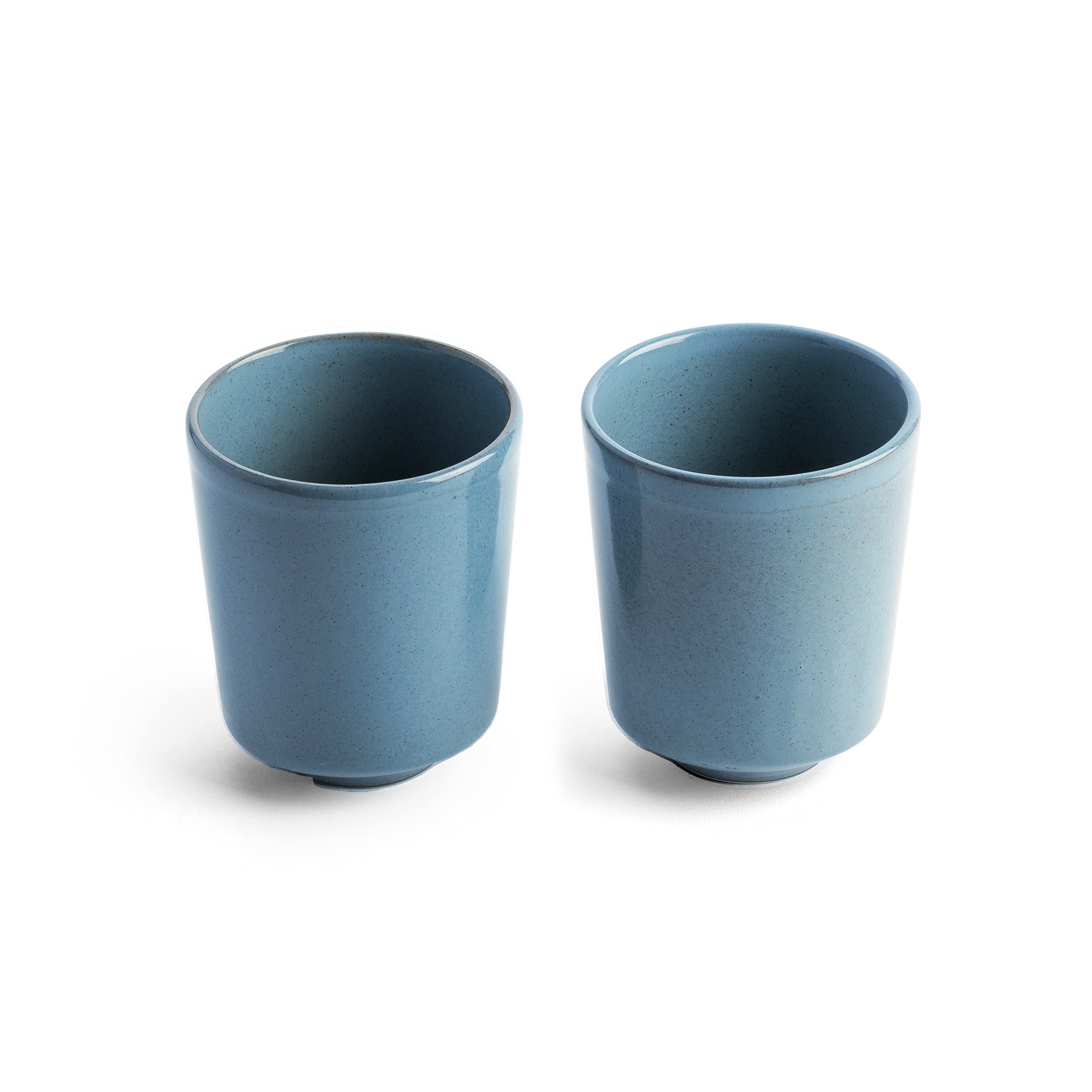 Premium Smokey Blue Glazed Stoneware Coffee Mugs - Set of 2 (8.5 oz Each) - Perfect for Hot Tea, Coffee & Home Decor - Durable Ceramic Cups for Kitchen, Office & Gifts