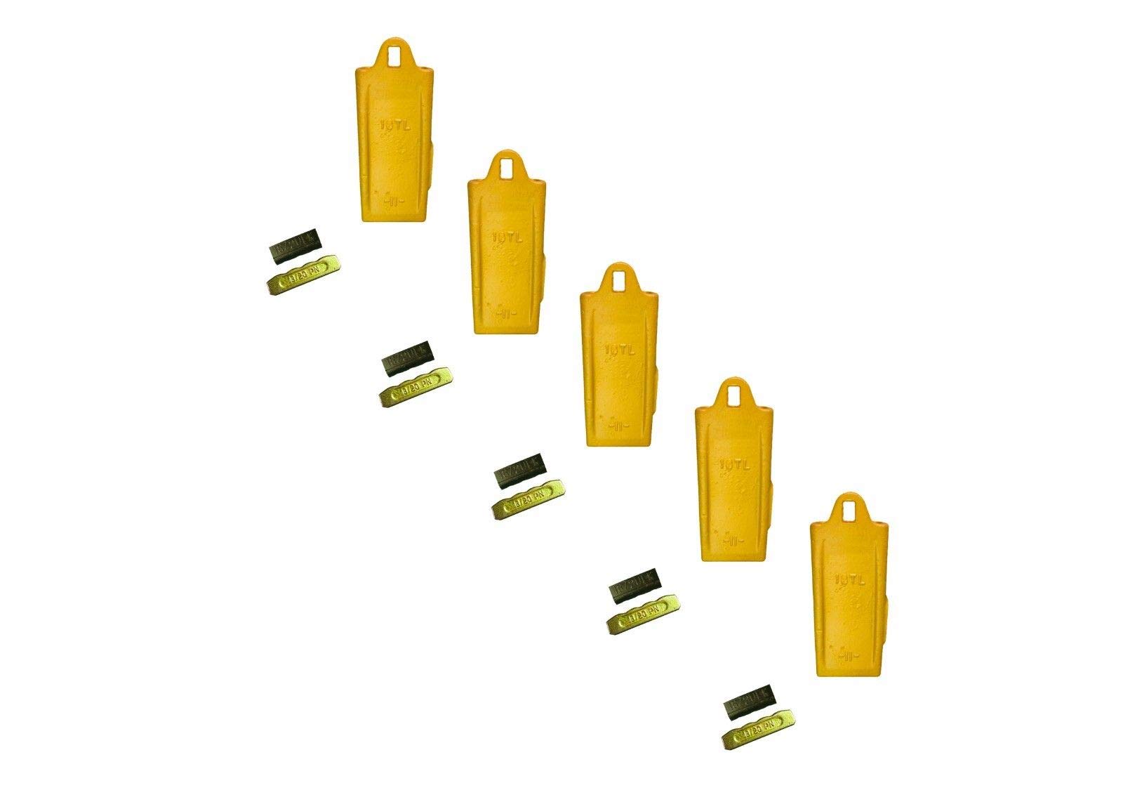 5-Piece Esco Style 18 Series Mini Excavator Bucket Teeth with Pin Kit - Durable Replacement Teeth for Mini Excavators & Backhoes - Perfect for Digging, Trenching & Landscaping Projects