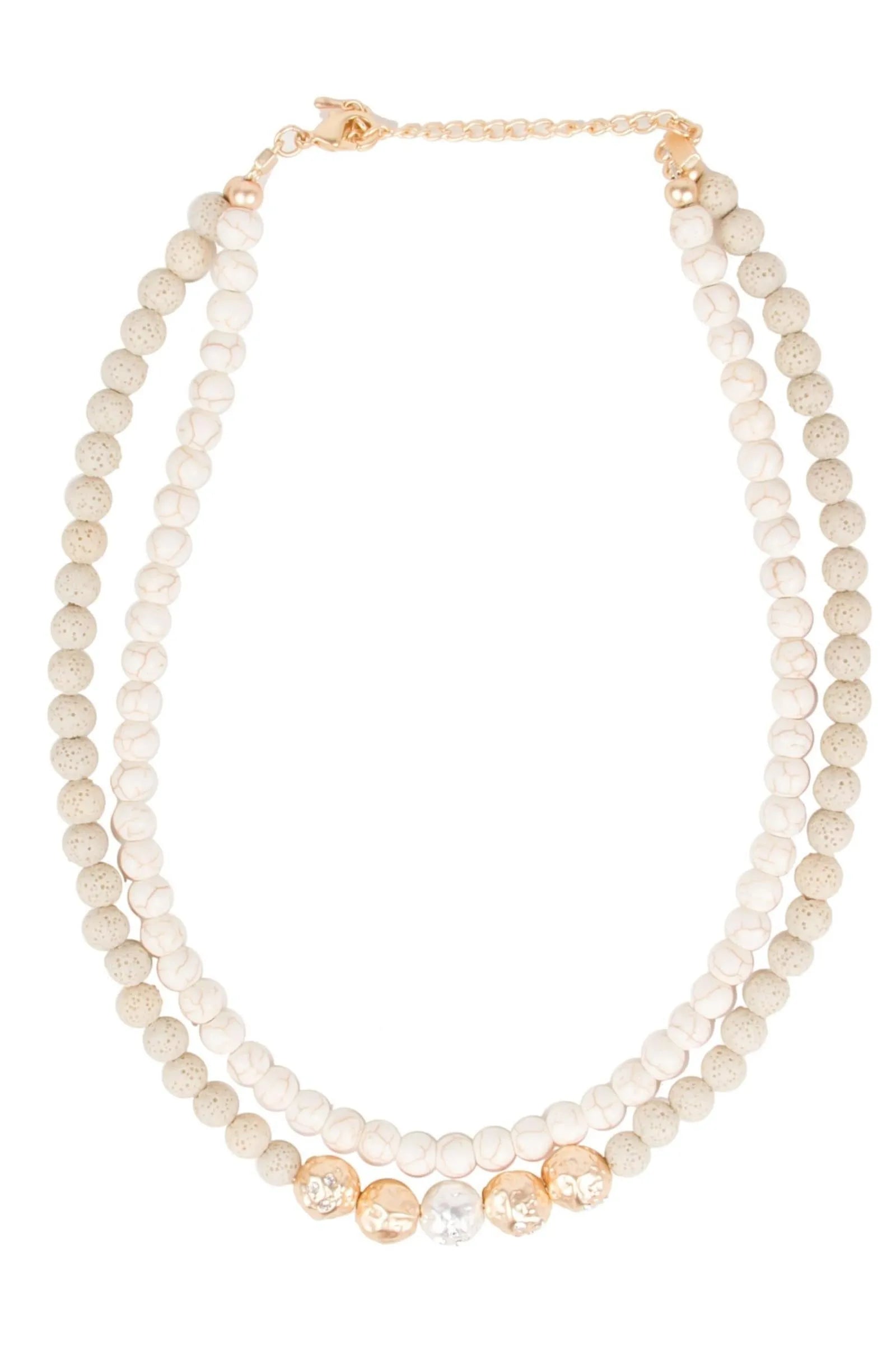 Layered Beaded Necklace for Women - Gold and Silver Statement Jewelry - Perfect for Parties, Weddings & Everyday Wear