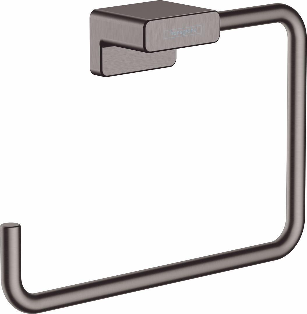 Hansgrohe AddStoris Brushed Black Chrome Towel Ring 41754340 - Modern Bathroom Accessory for Stylish & Functional Decor