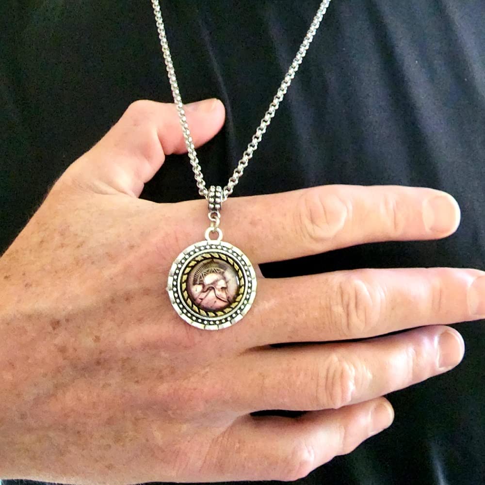 Spartan Shield Charm Necklace - Greek Roman Warrior Jewelry for Men & Women | Perfect for Cosplay, Historical Reenactment, and Unique Gift Giving
