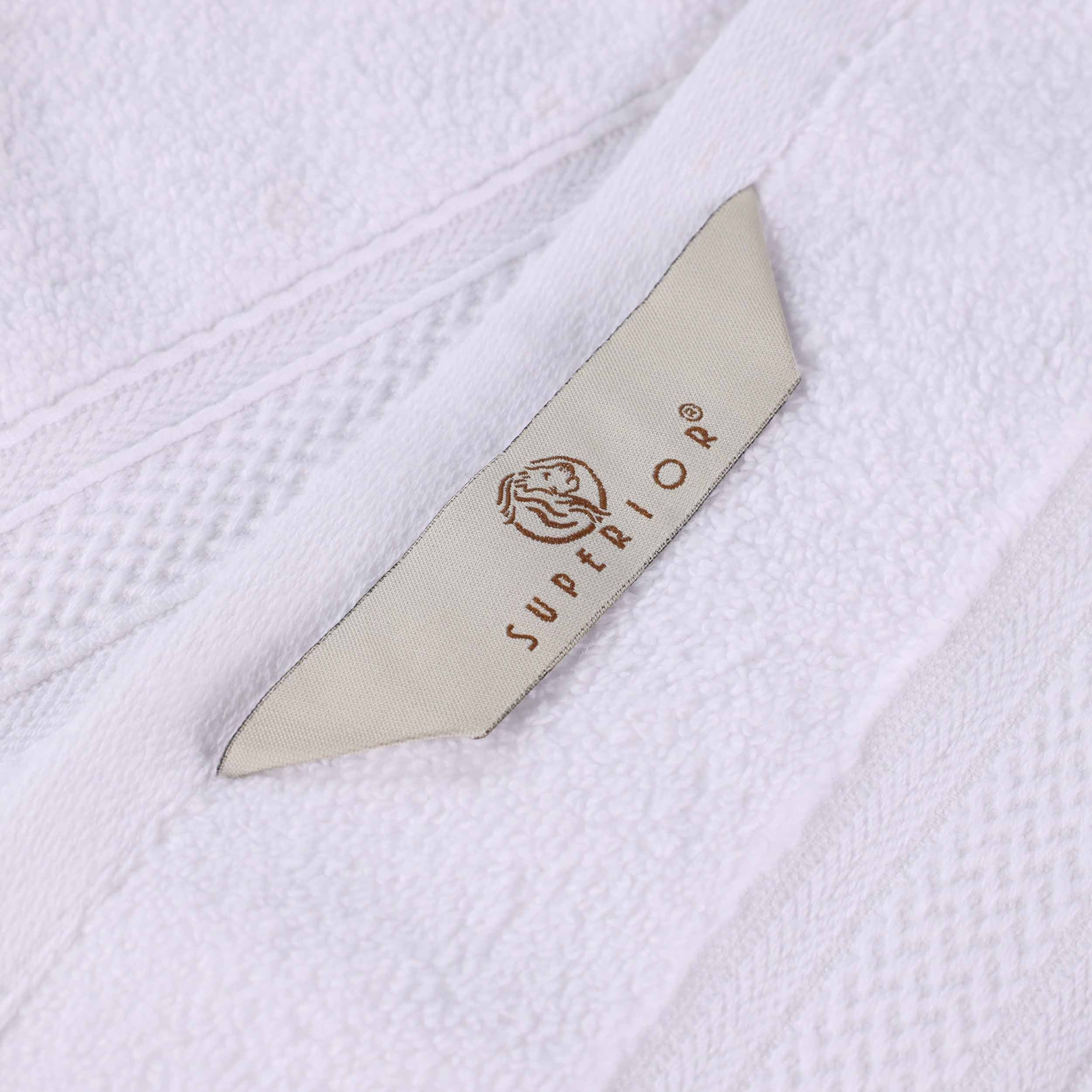 Premium Zero Twist Cotton Bath Towel Set of 2 - Ultra Soft Solid & Jacquard Chevron Design for Luxury Bathroom & Spa Experience