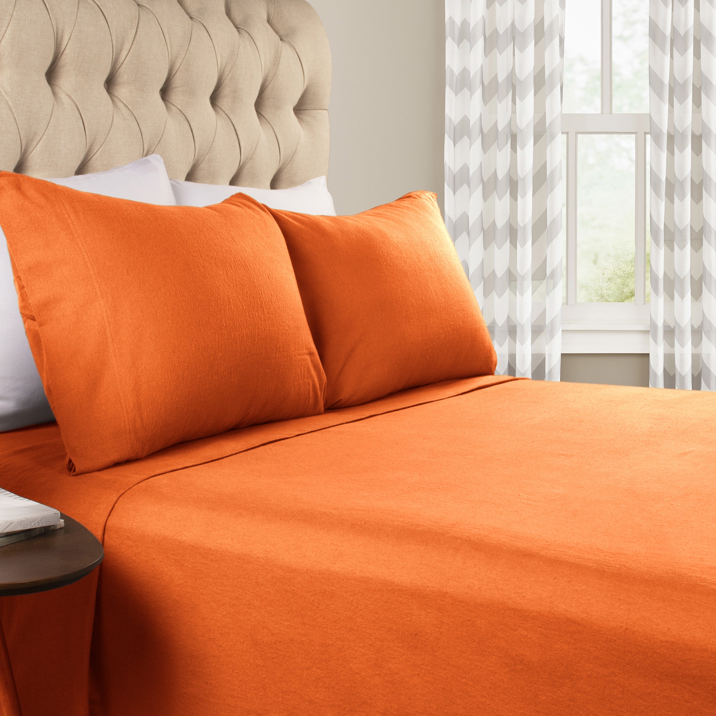 Premium Flannel Cotton Bed Sheet Set - Soft & Cozy Deep Pocket Fitted Sheets - Modern Solid Colors - Perfect for Winter Nights & Cold Weather Comfort