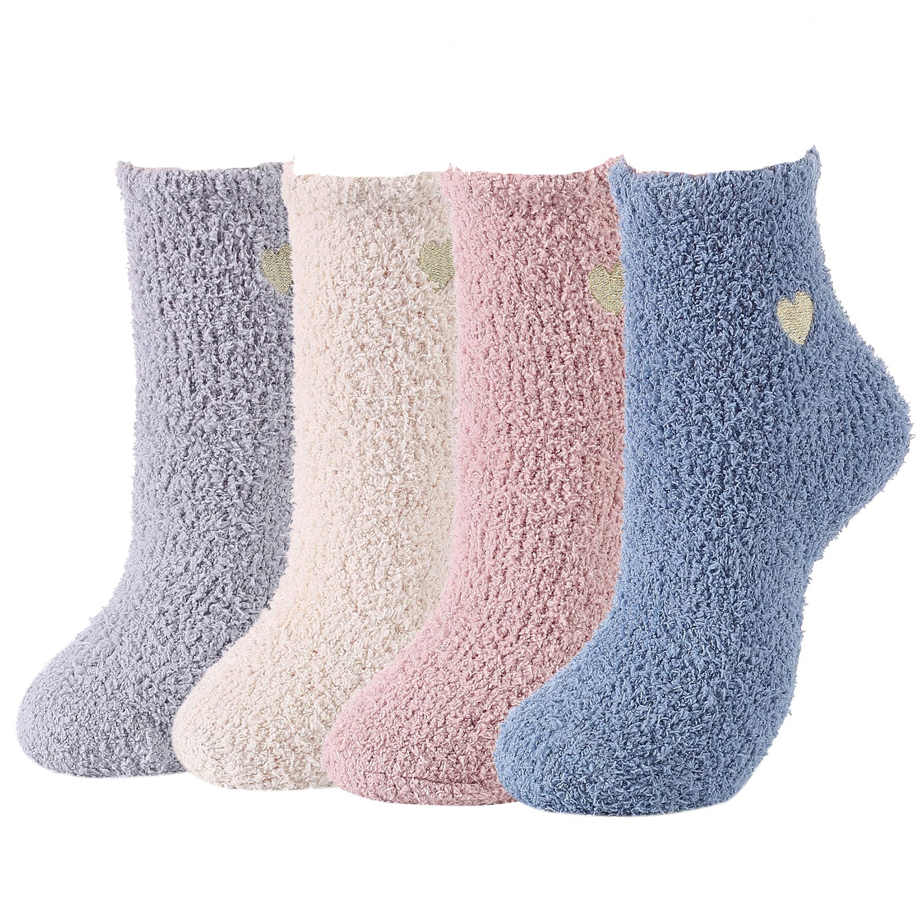 Zando Women's Soft Fuzzy Socks - Thick Warm Winter Slipper Socks for Women, Cozy Fluffy Non-Slip House Socks for Sleeping, Lounging & Relaxing at Home