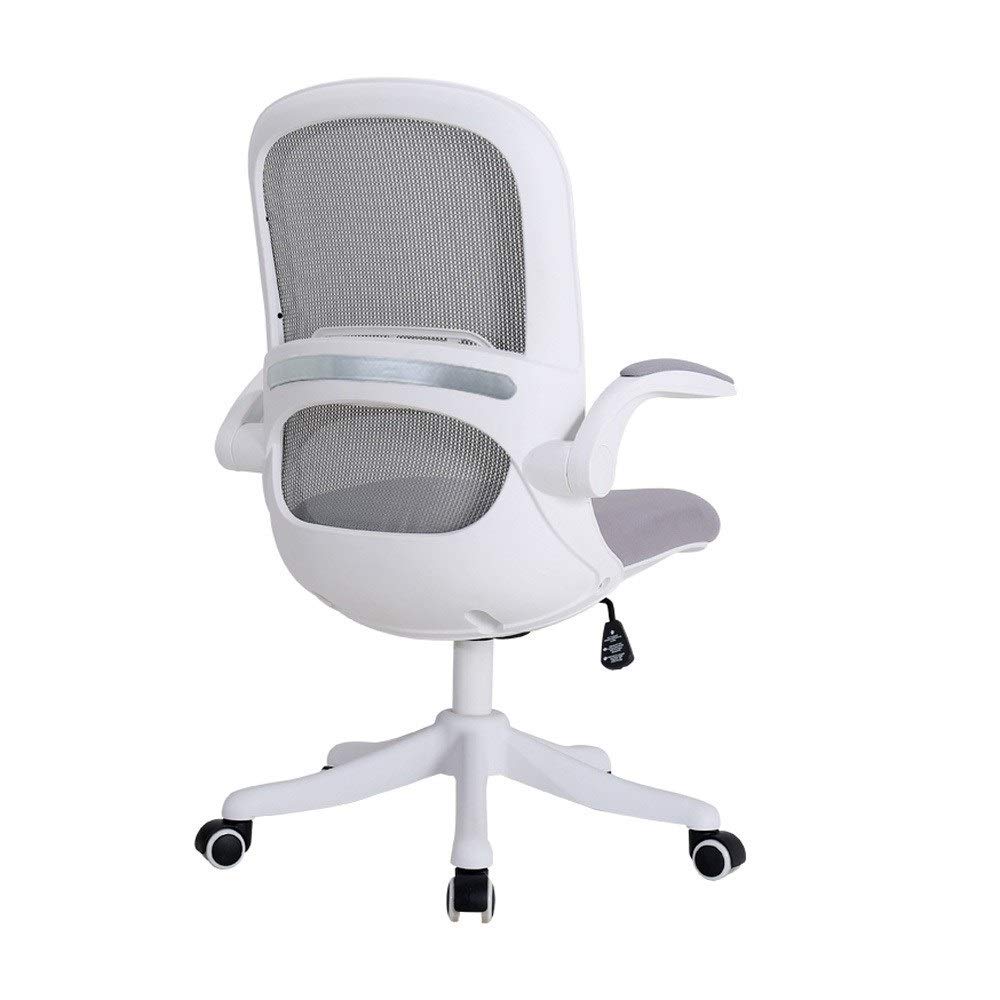Ergonomic Mid-Back Mesh Office Chair - Swivel Computer Desk Chair with Wheels, Adjustable Height & Lumbar Support for Home Office, Gaming, and Workspace (White) - Perfect for Long Hours of Comfortable Sitting