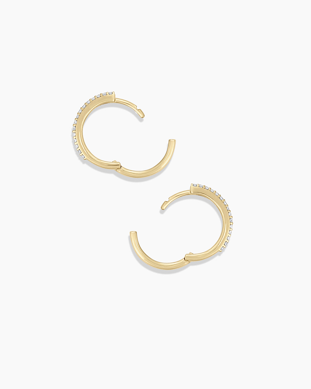 Diamond Double Down Huggies Earrings - Elegant Gold Plated Hoop Earrings for Women, Perfect for Parties, Weddings & Daily Wear