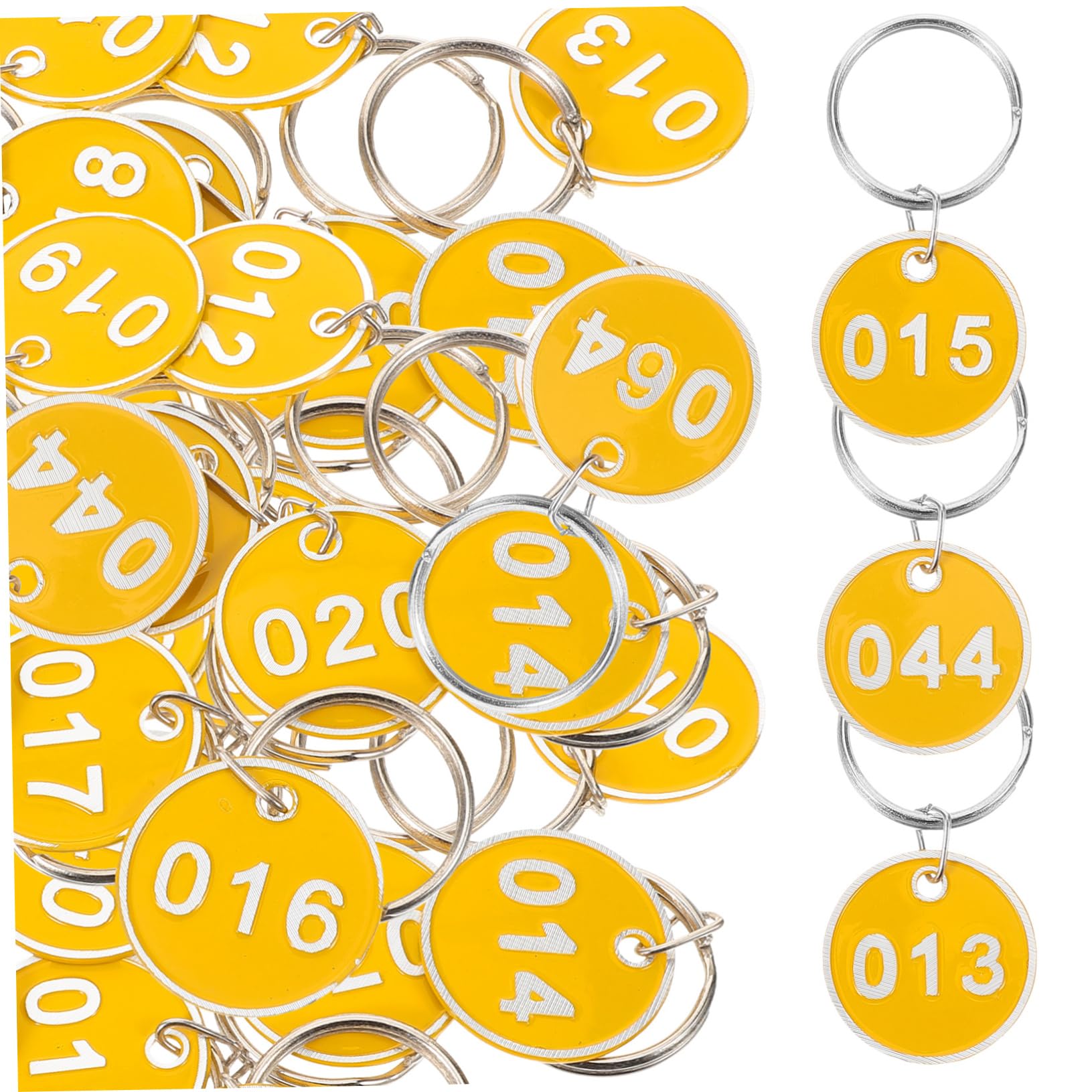 LIFKOME 4-Pack Round Number Plate Keychains - Durable Metal Key Rings with Engraved Numbers (1-4) for Home, Office, Gym Lockers & Key Organization | Perfect for Key Identification & Security